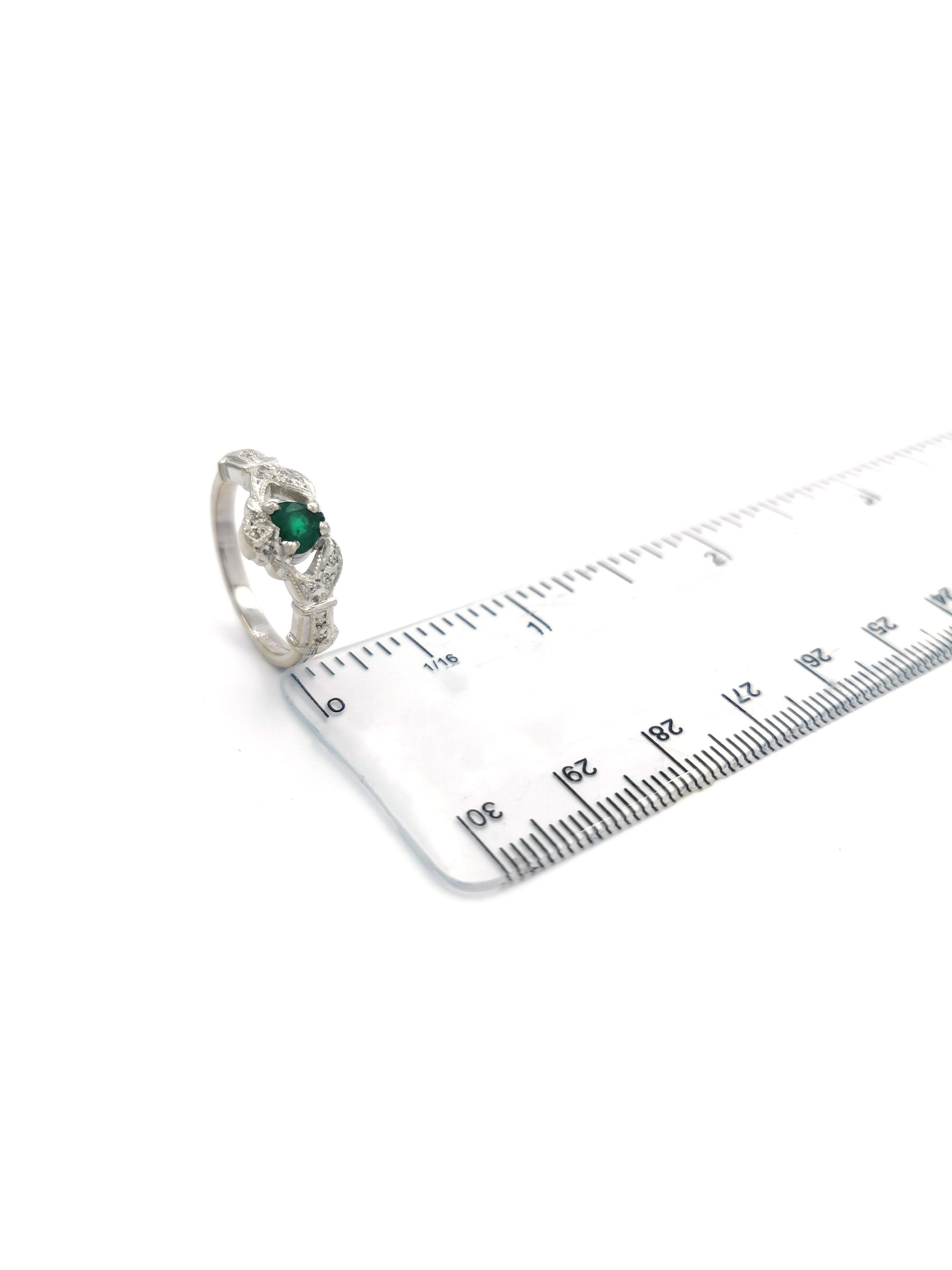 Authentic 14K White Gold Claddagh Ring For Women