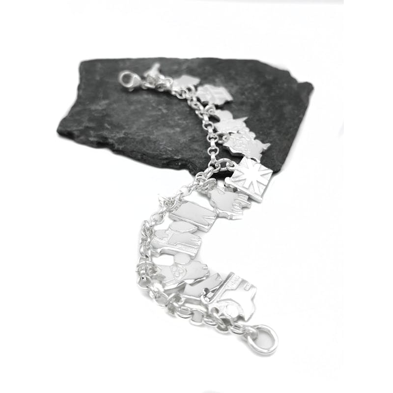 Heirloom Sterling Silver History Of Ireland Bracelet For Women With a Polished Finish
