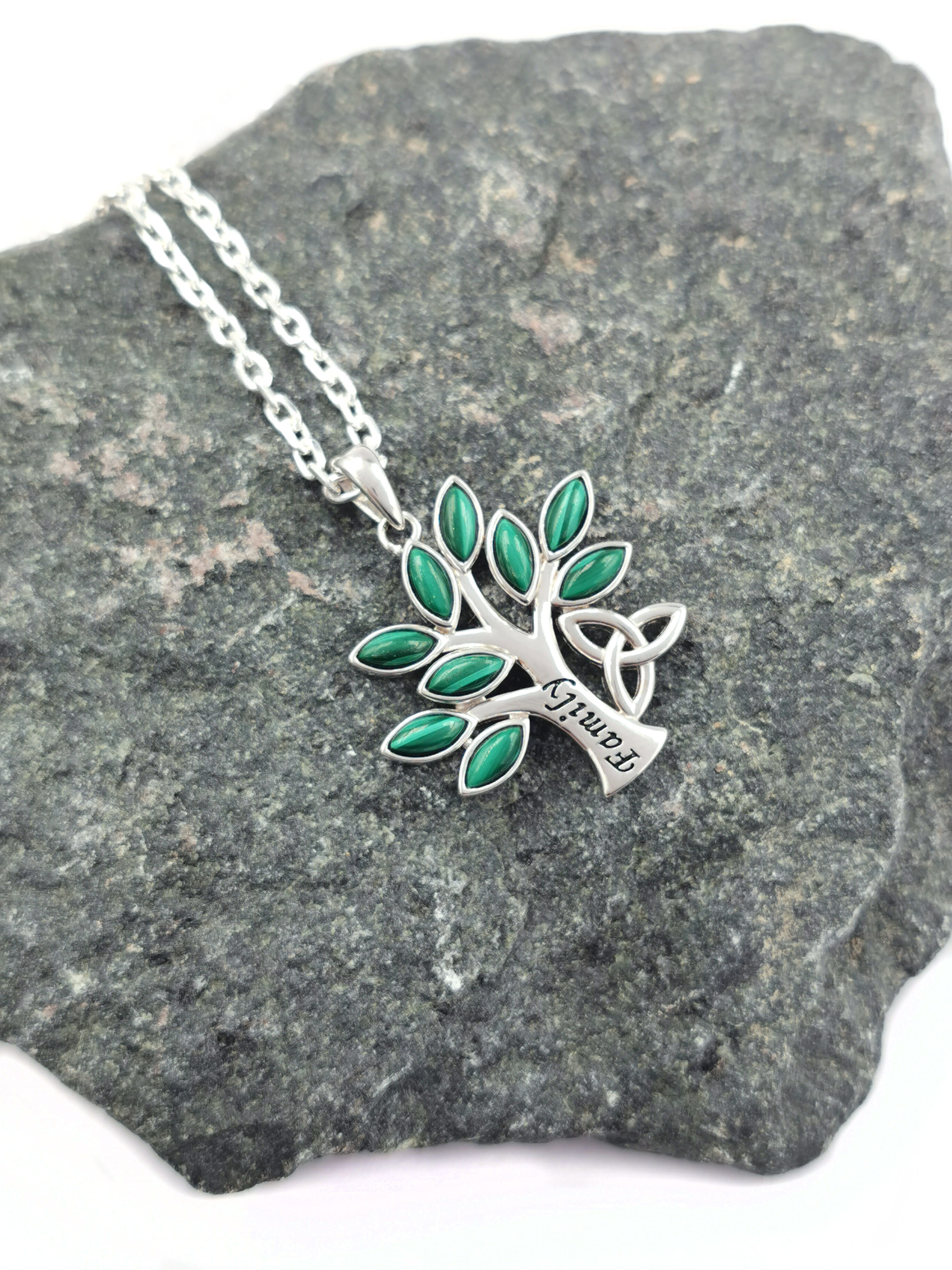 Real Sterling Silver Tree of Life & Trinity Knot Necklace For Women