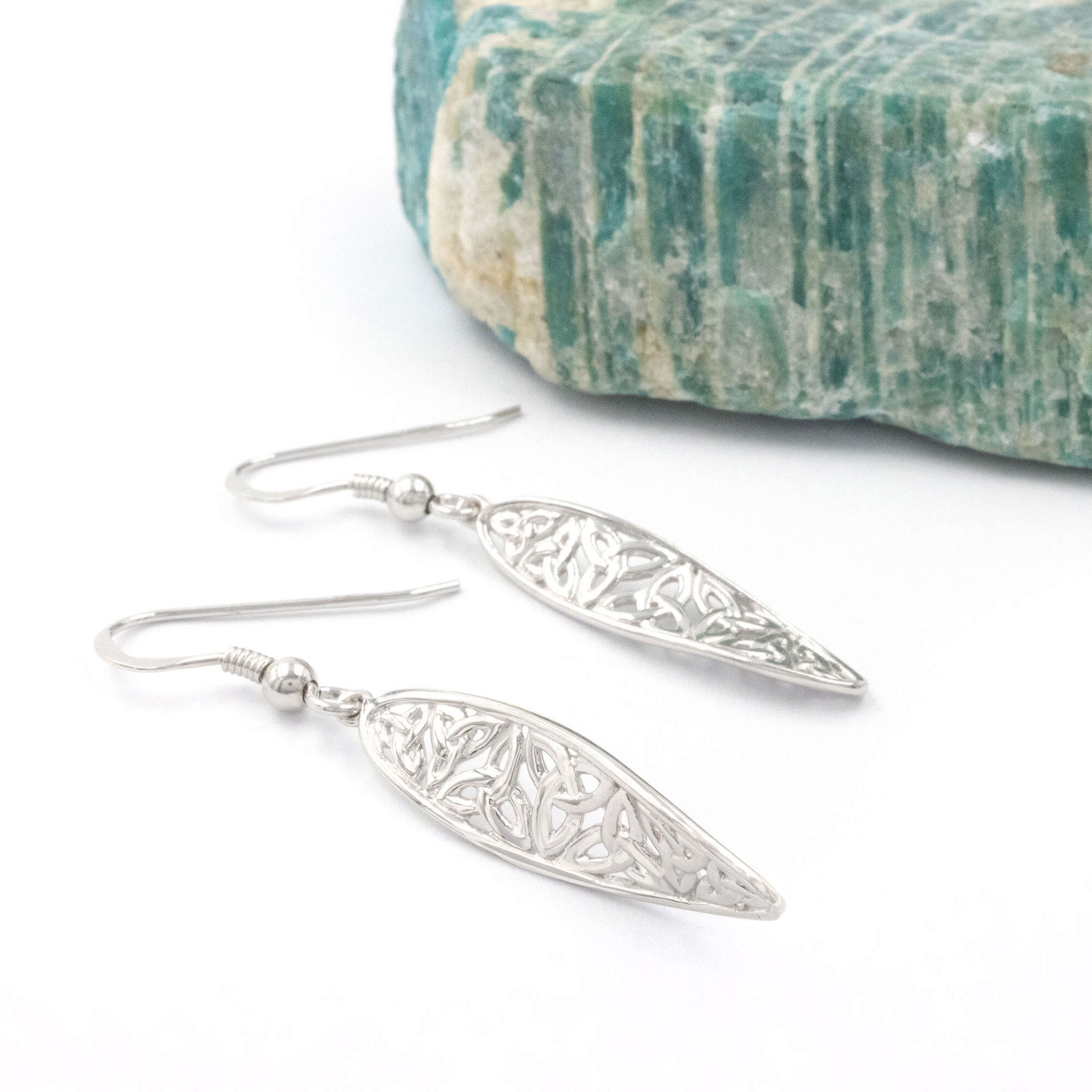 Sterling Silver Long Celtic Drop Earrings, From… | My Irish Jeweler