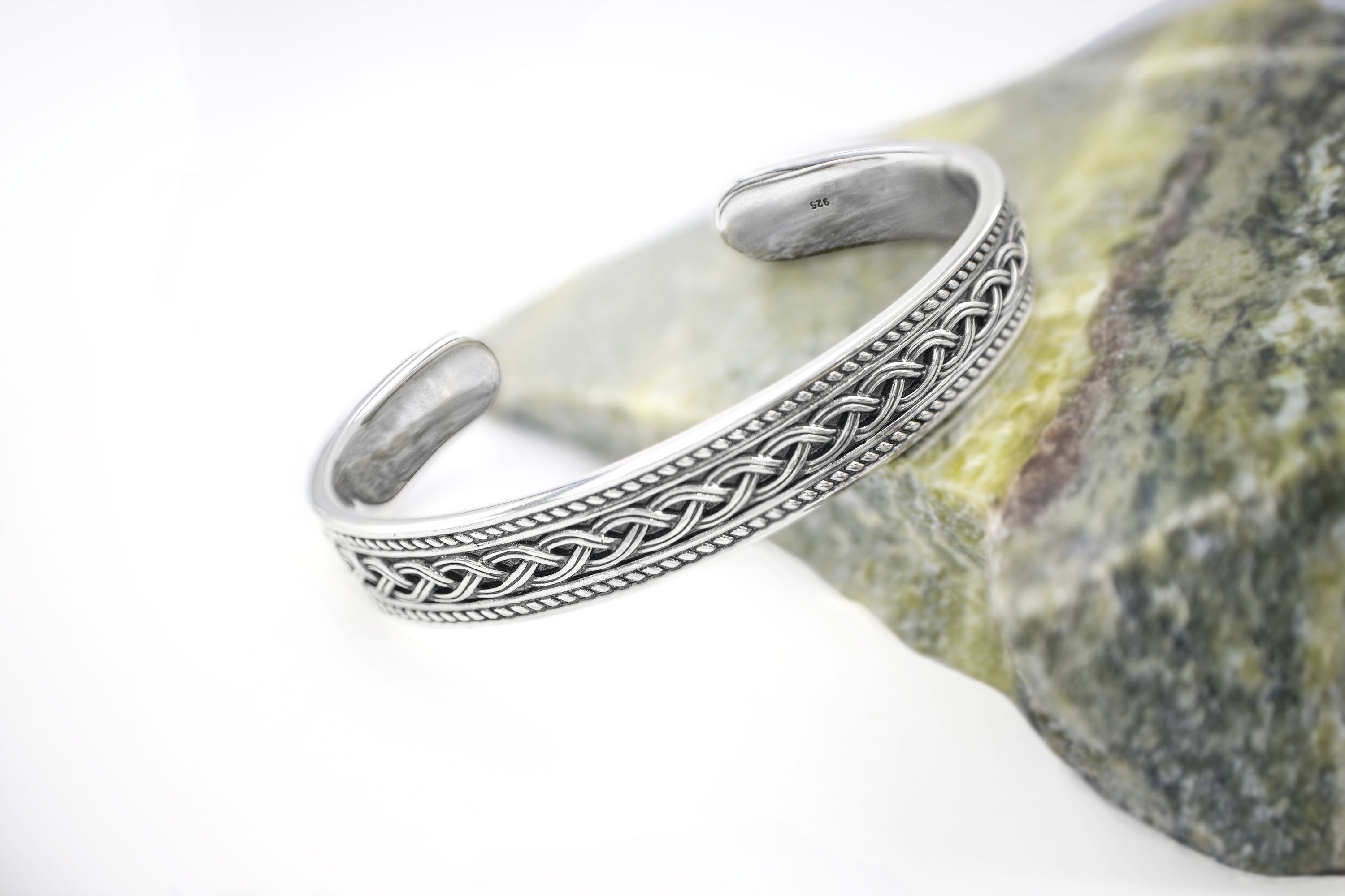 925 Sterling hotsell Silver Braided Patterned Bangle Bracelet