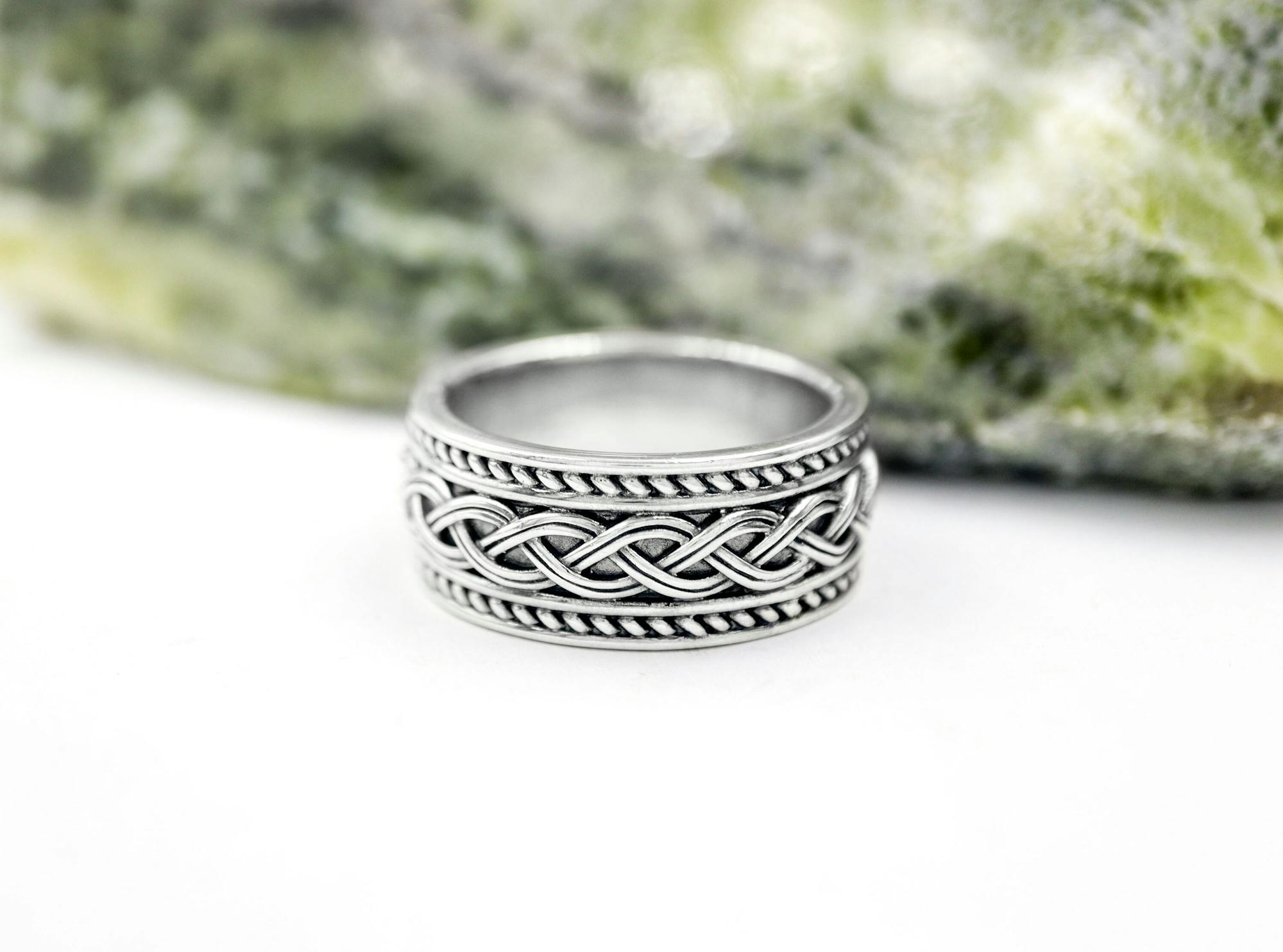 Men’s Sterling Silver Celtic Knot Wedding Ring – 10mm Wide, Size 8 | Irish Endless Knot Band In 0.925 Silver