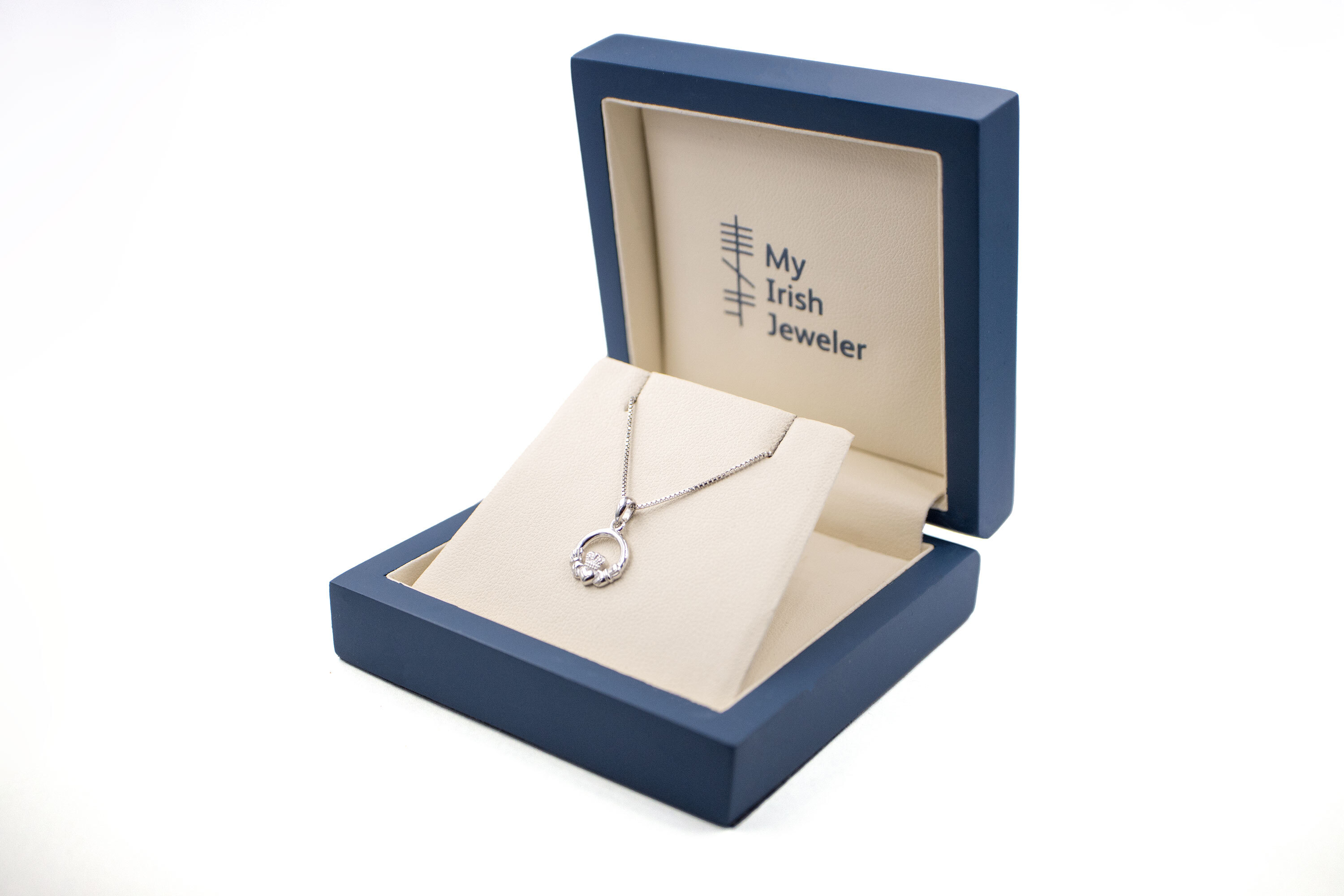 Kids Striking Sterling Silver Claddagh Necklace