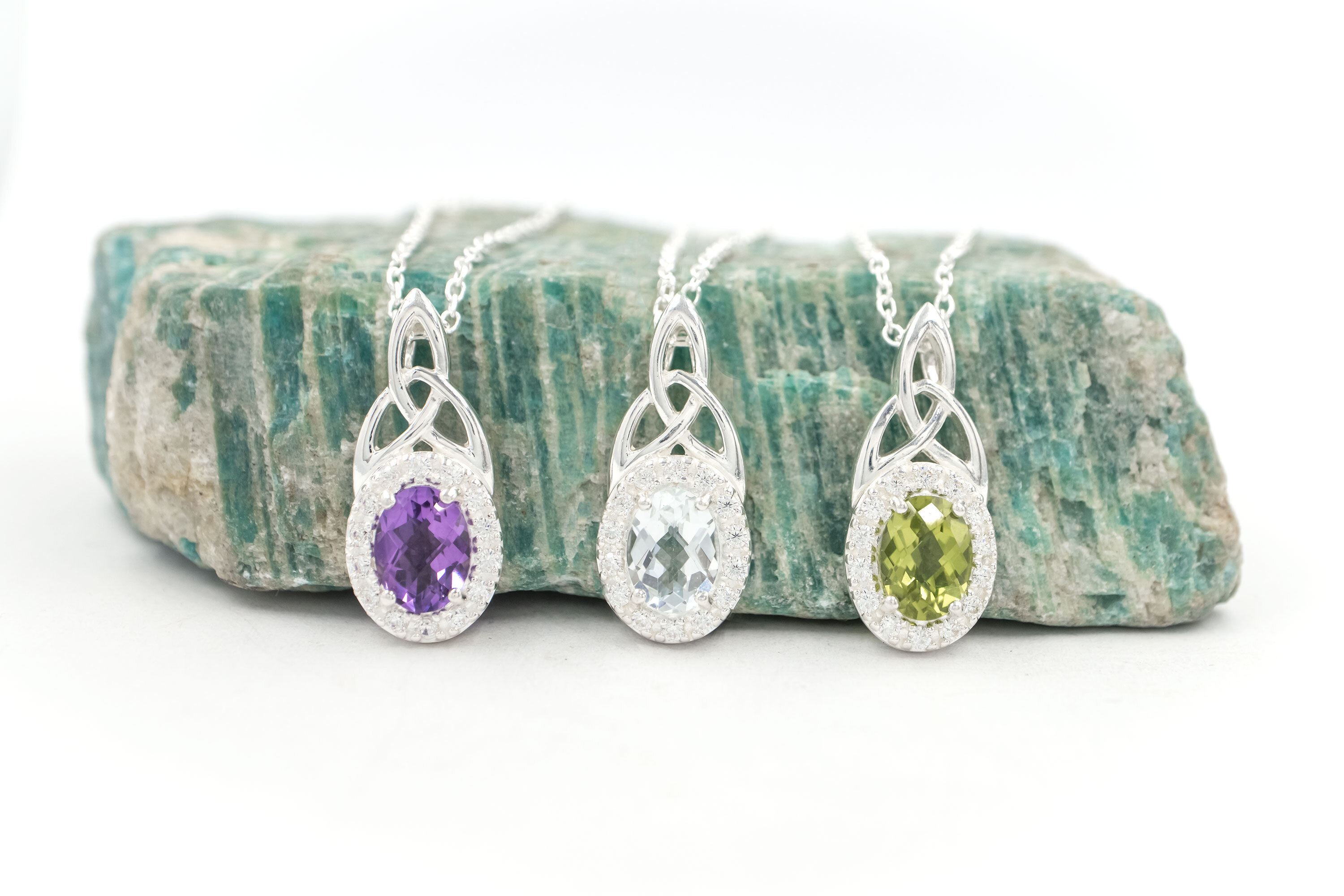 Irish Sterling Silver Trinity Knot Necklace For Women