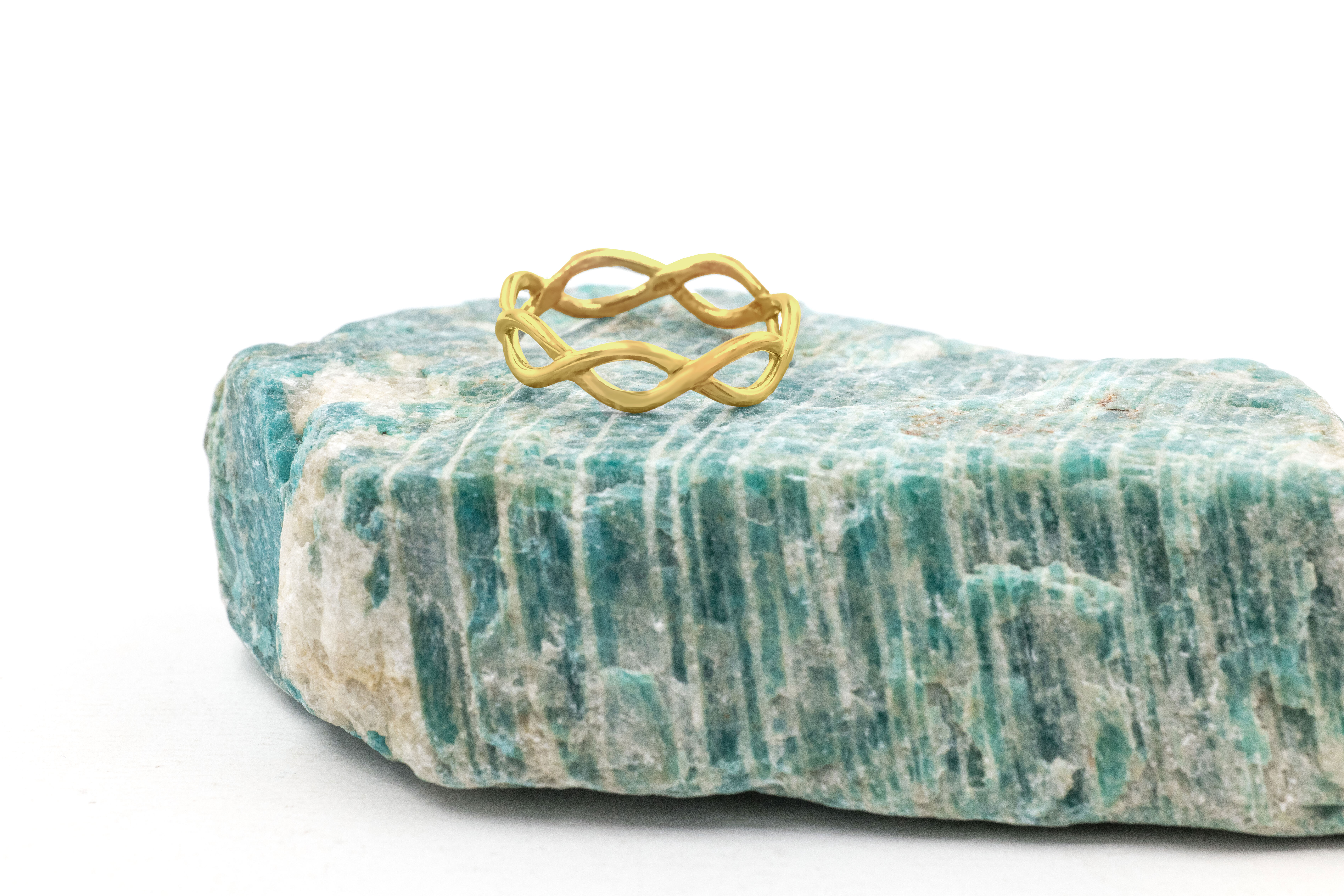 Attractive 10K Yellow Gold Celtic Knot 4.8mm Ring For Women