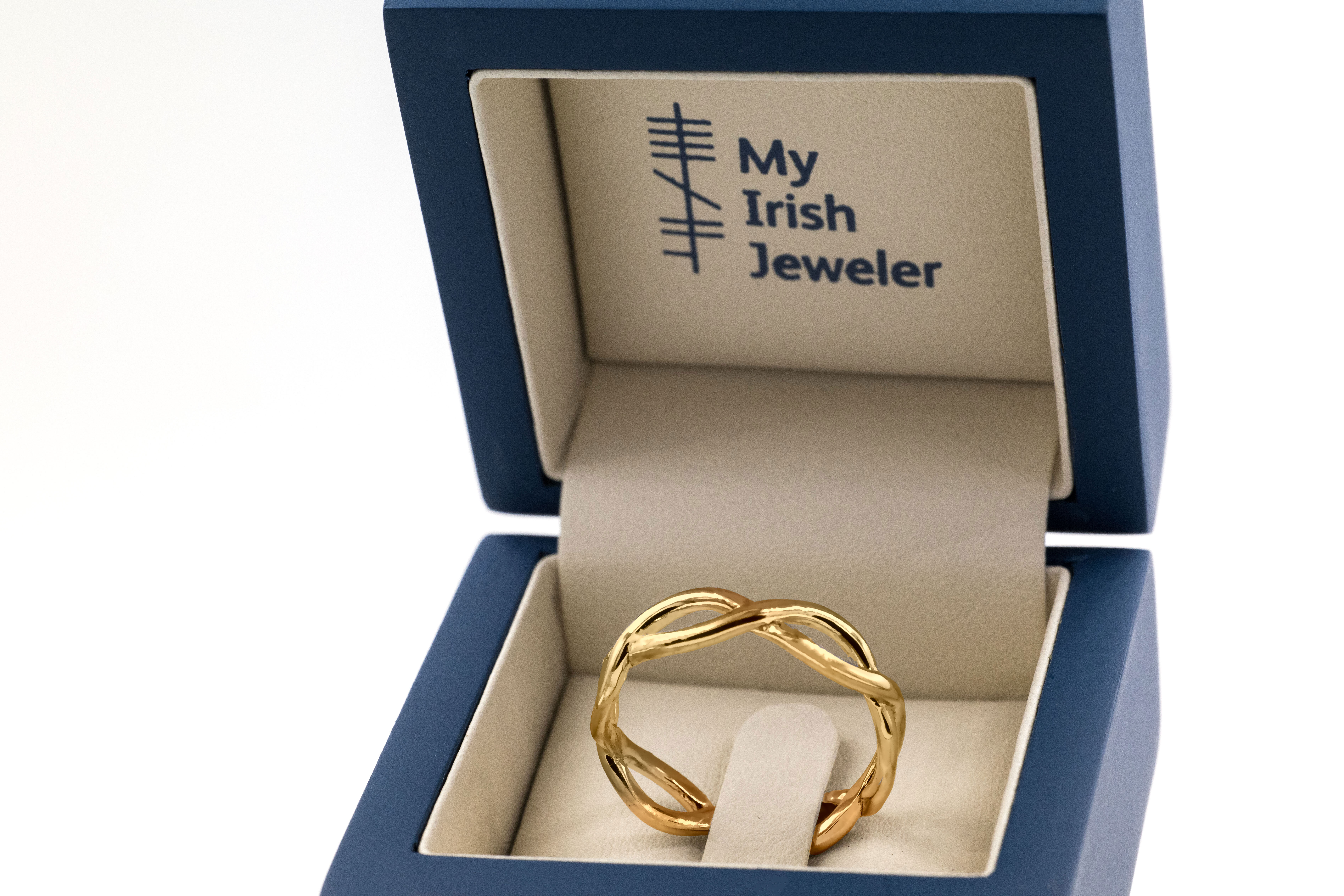 Real Polished Yellow Gold Celtic Knot Gift Set. In Luxury Packaging.