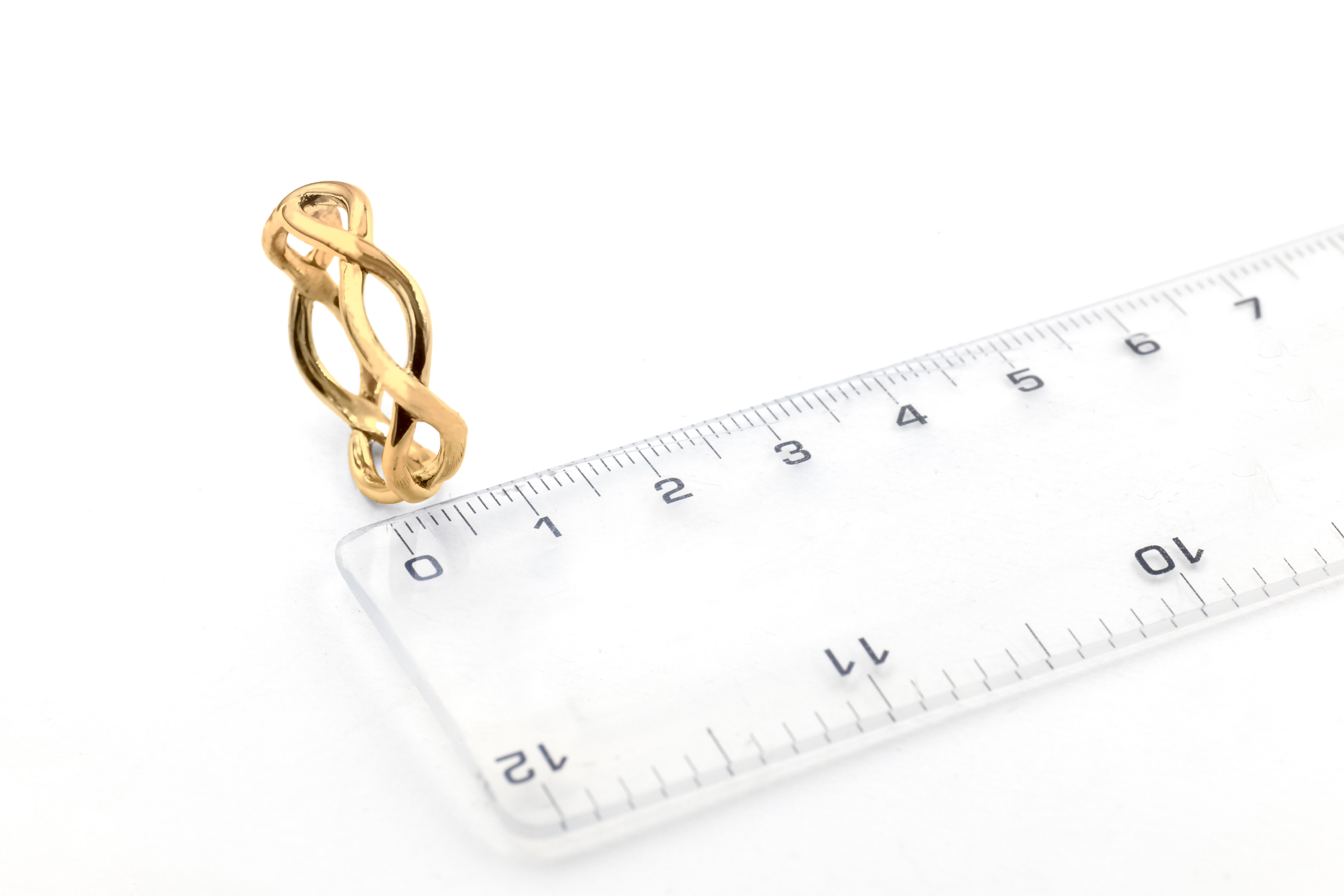 Gorgeous Yellow Gold Celtic Knot Gift Set With a Polished Finish. Picture For Scale.