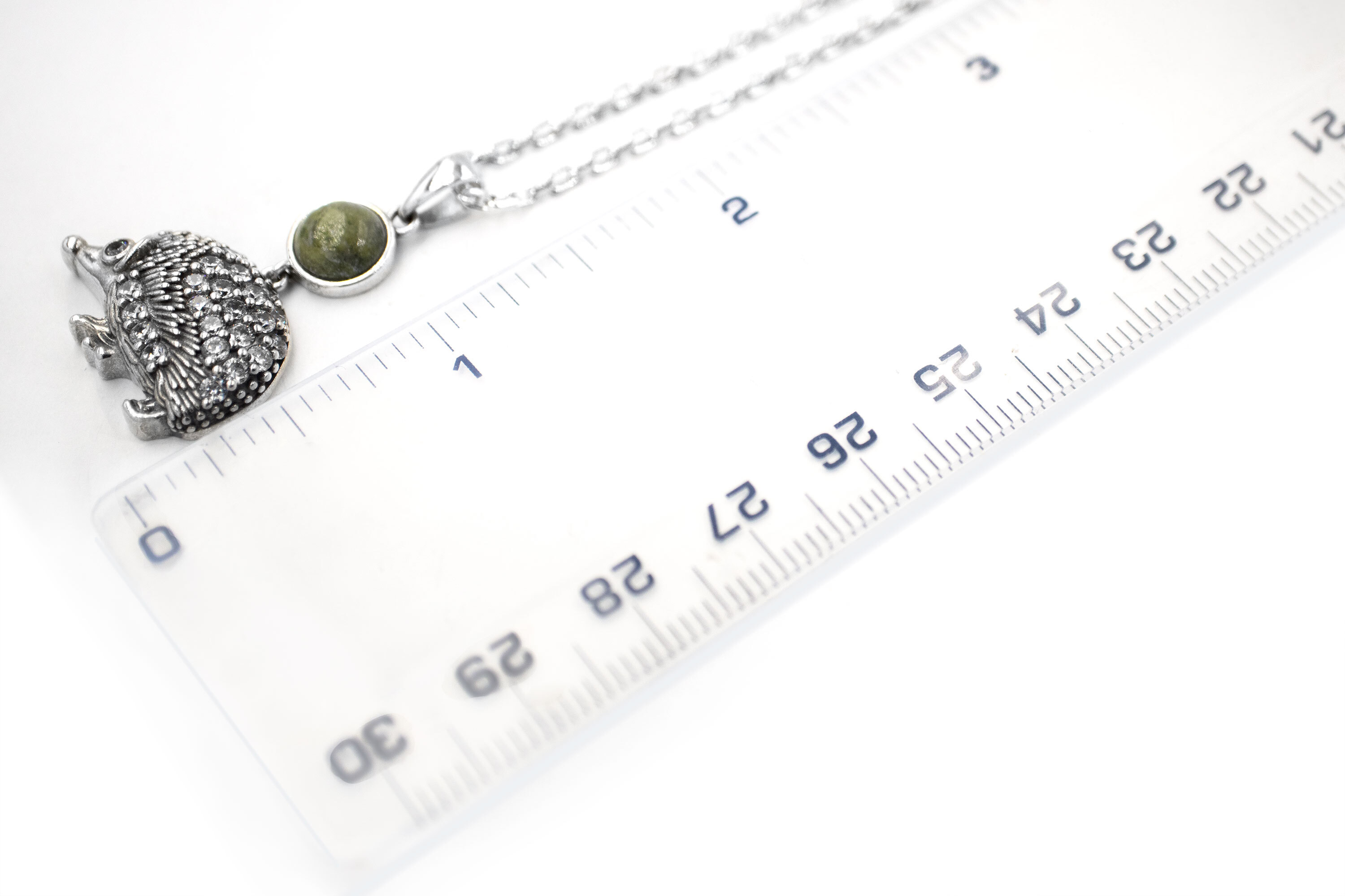 Womens Traditional Sterling Silver Connemara Marble Necklace