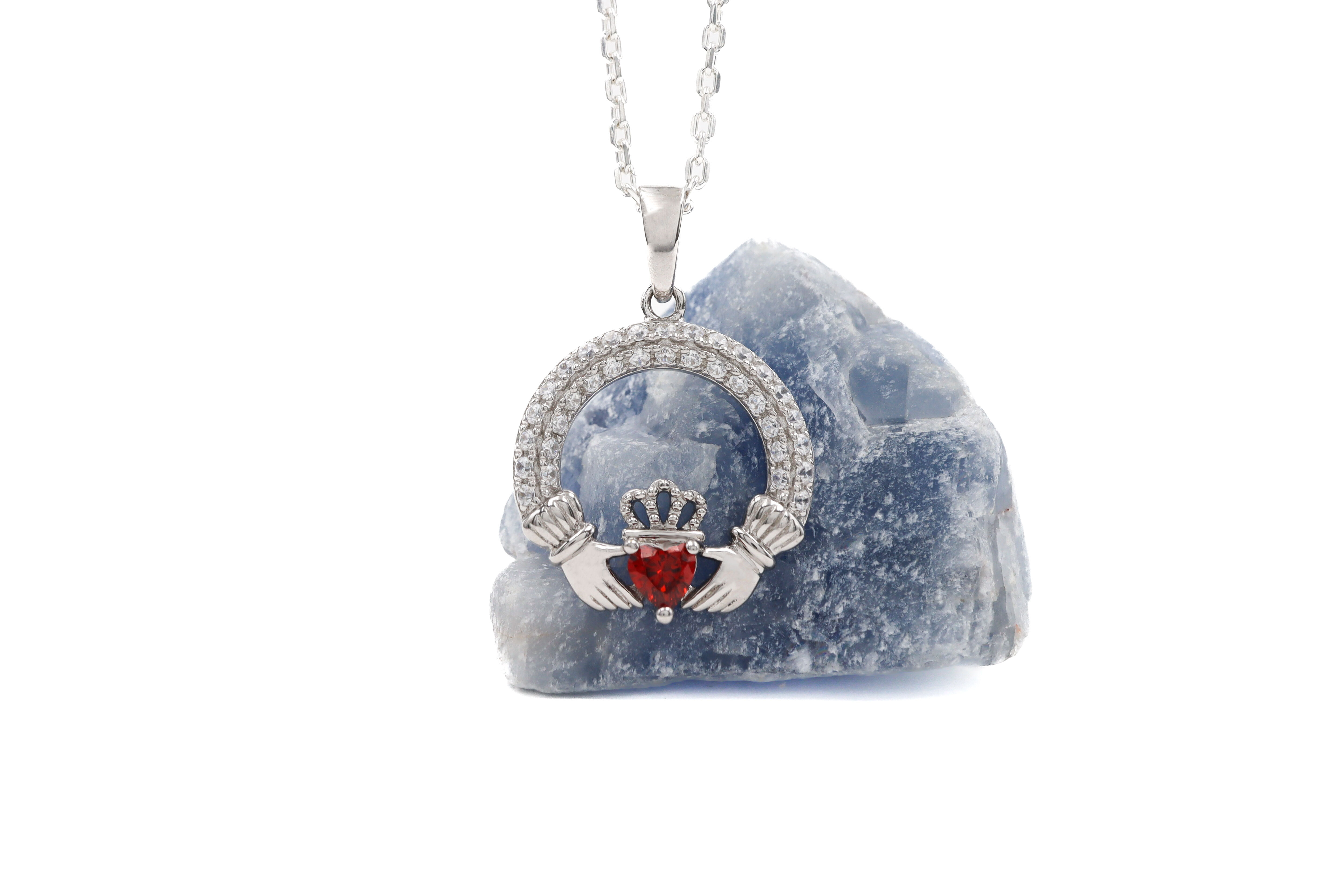 Womens January Birthstone Gift Set in Sterling Silver With a Polished Finish