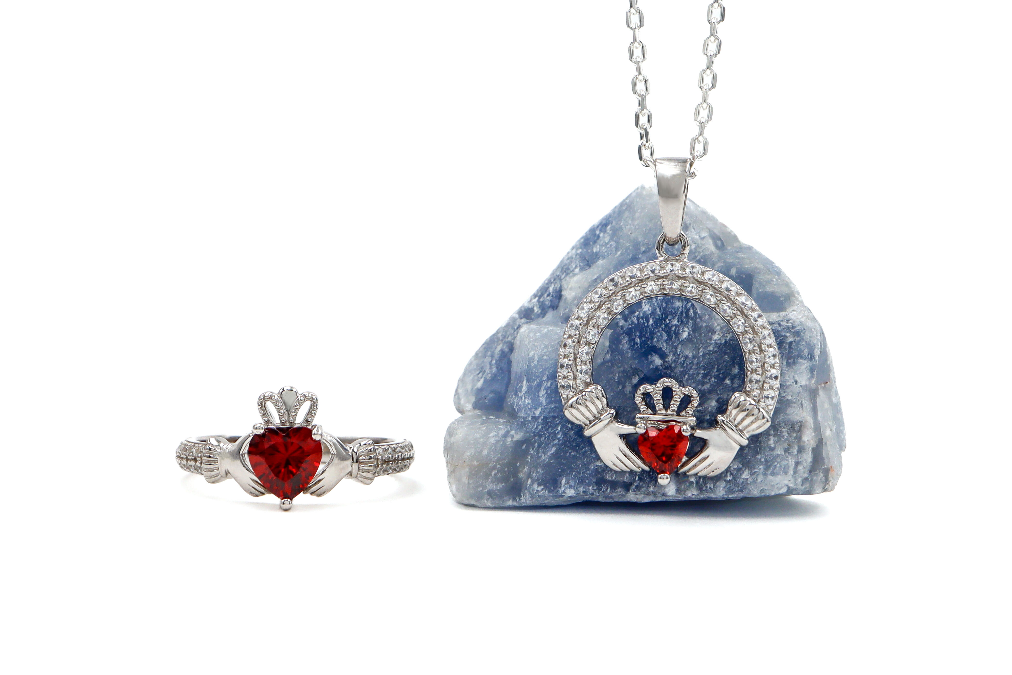 Real Sterling Silver January Birthstone Necklace For Women