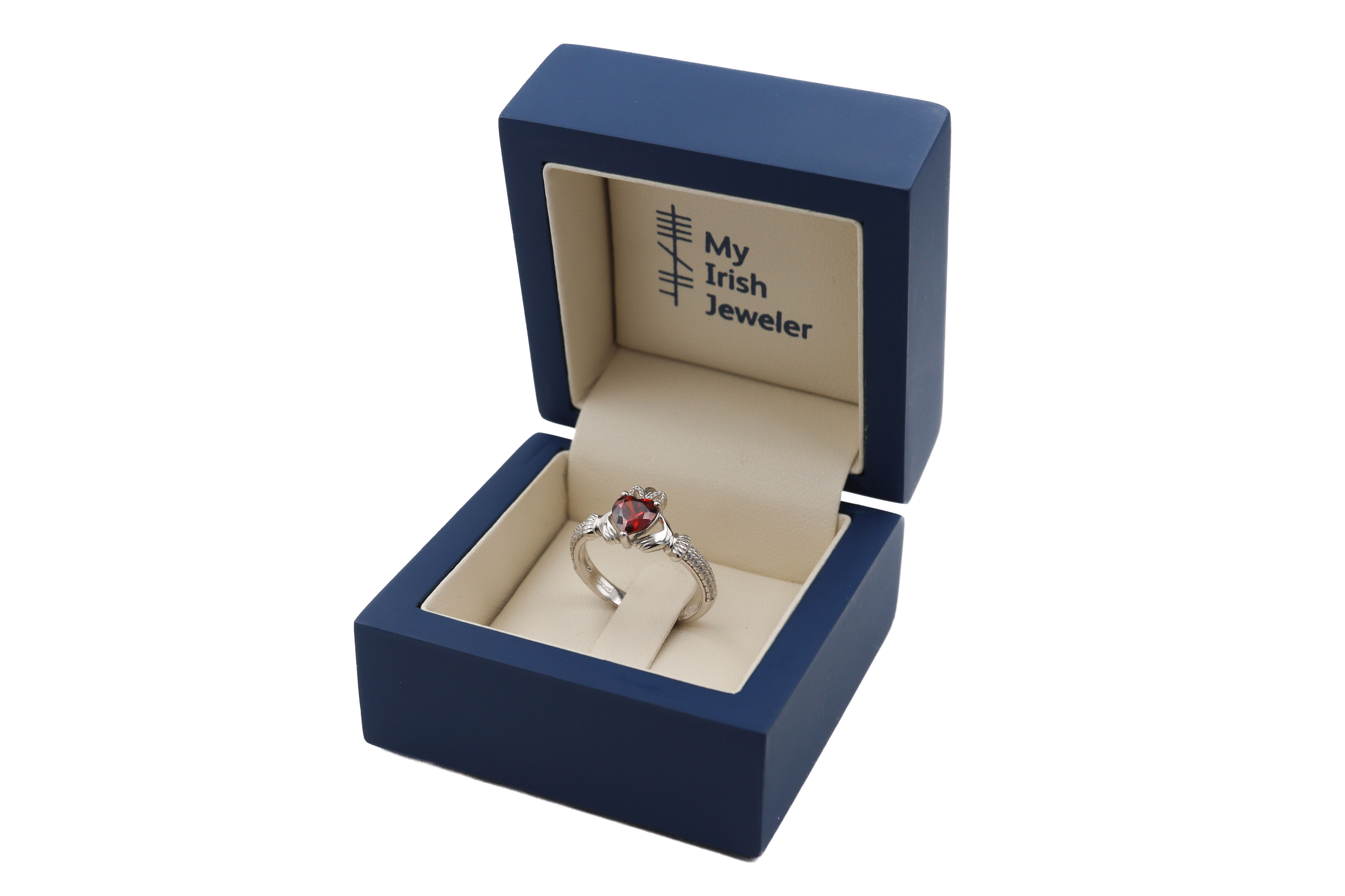 Womens Polished Sterling Silver January Birthstone Gift Set. In Luxury Packaging.