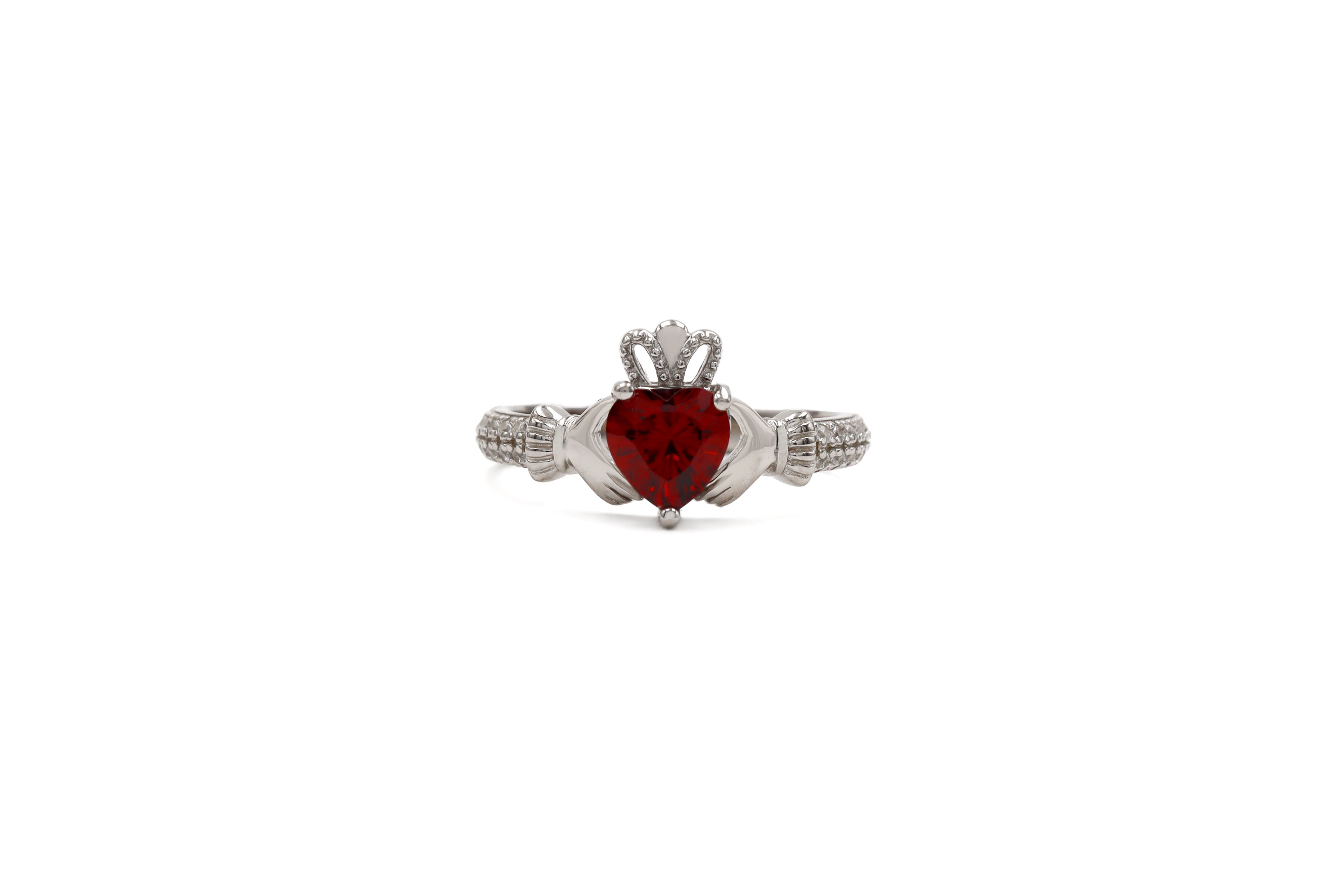 Womens Striking Sterling Silver January Birthstone 2.0mm Ring