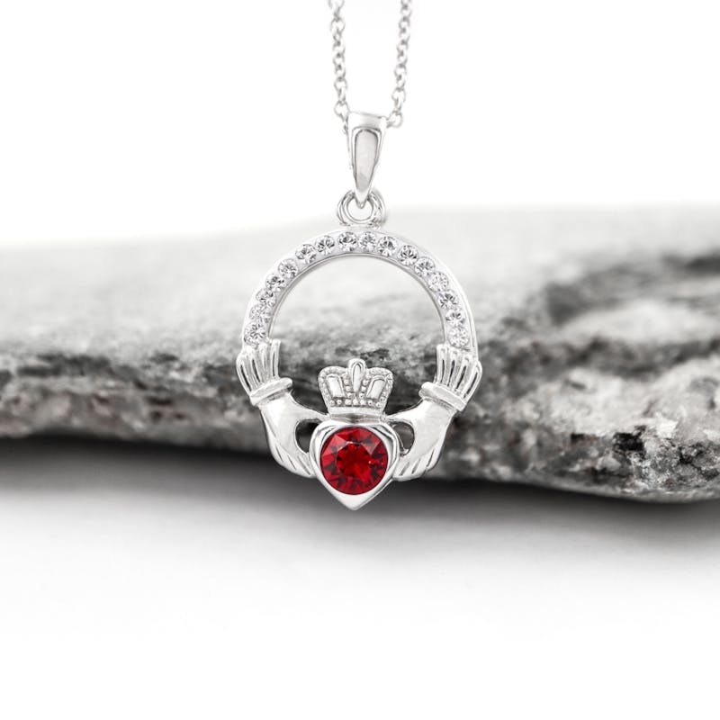Real Sterling Silver January Birthstone Necklace For Women