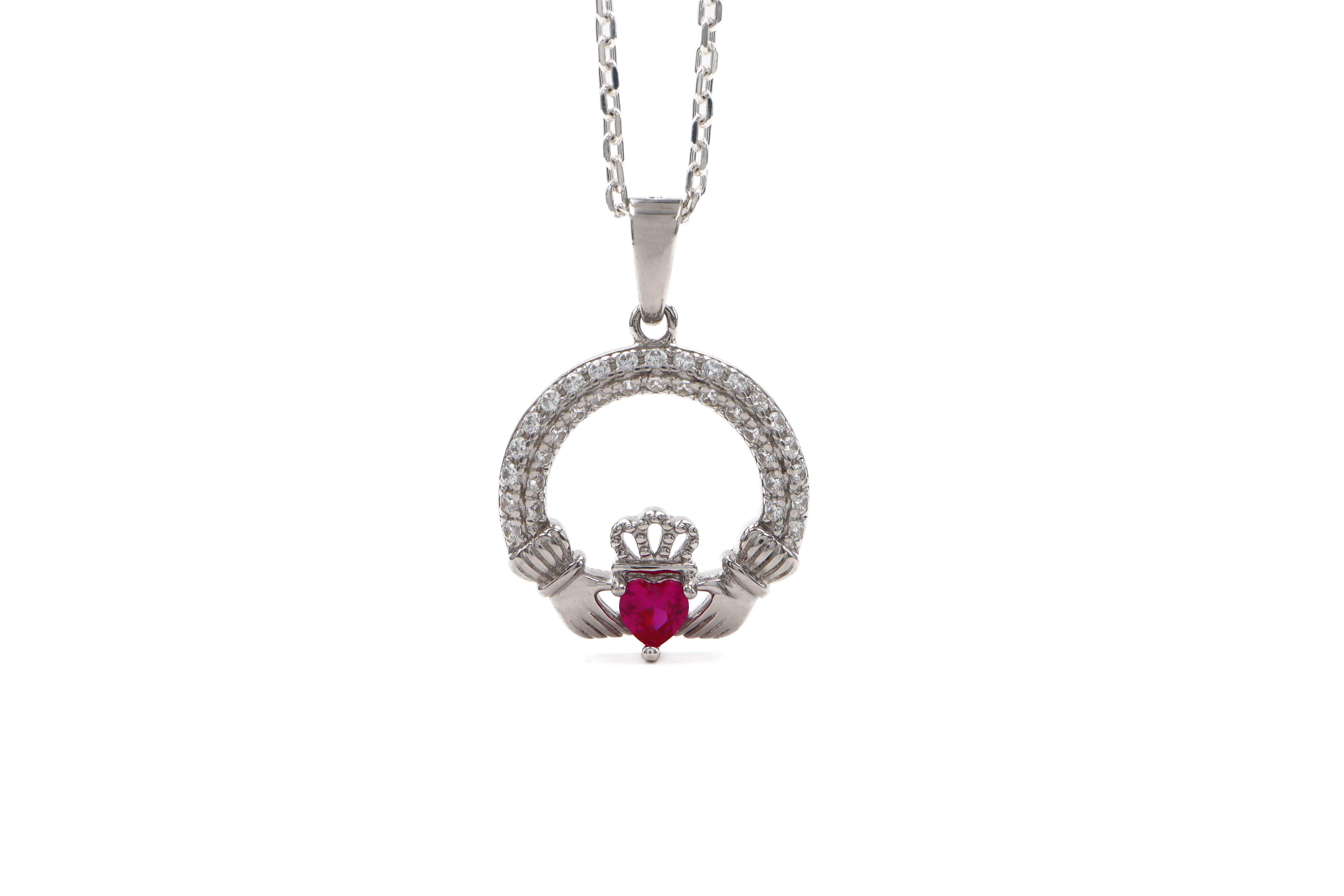 Womens July Birthstone Necklace in Real Sterling Silver