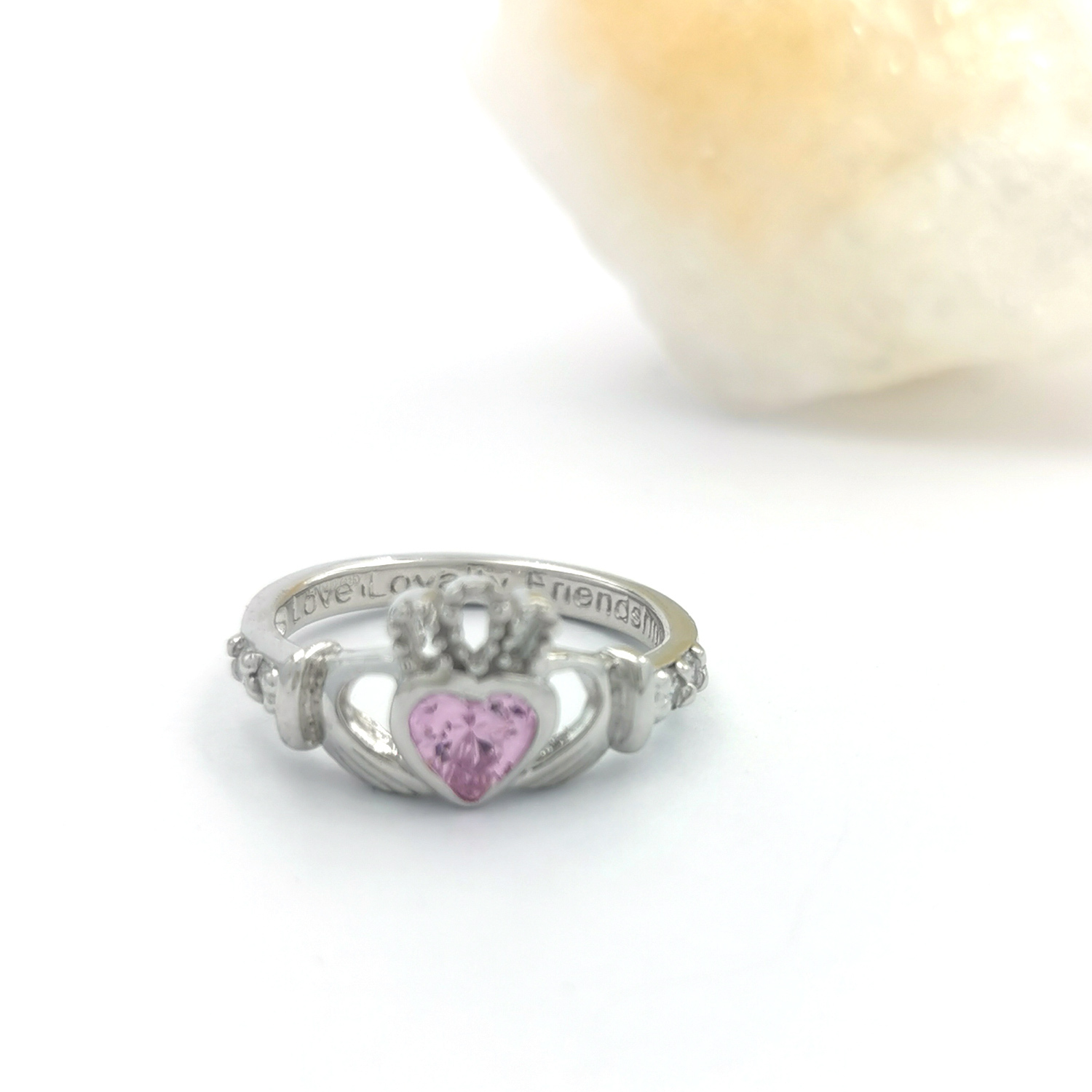 Womens October Birthstone Ring in Sterling Silver