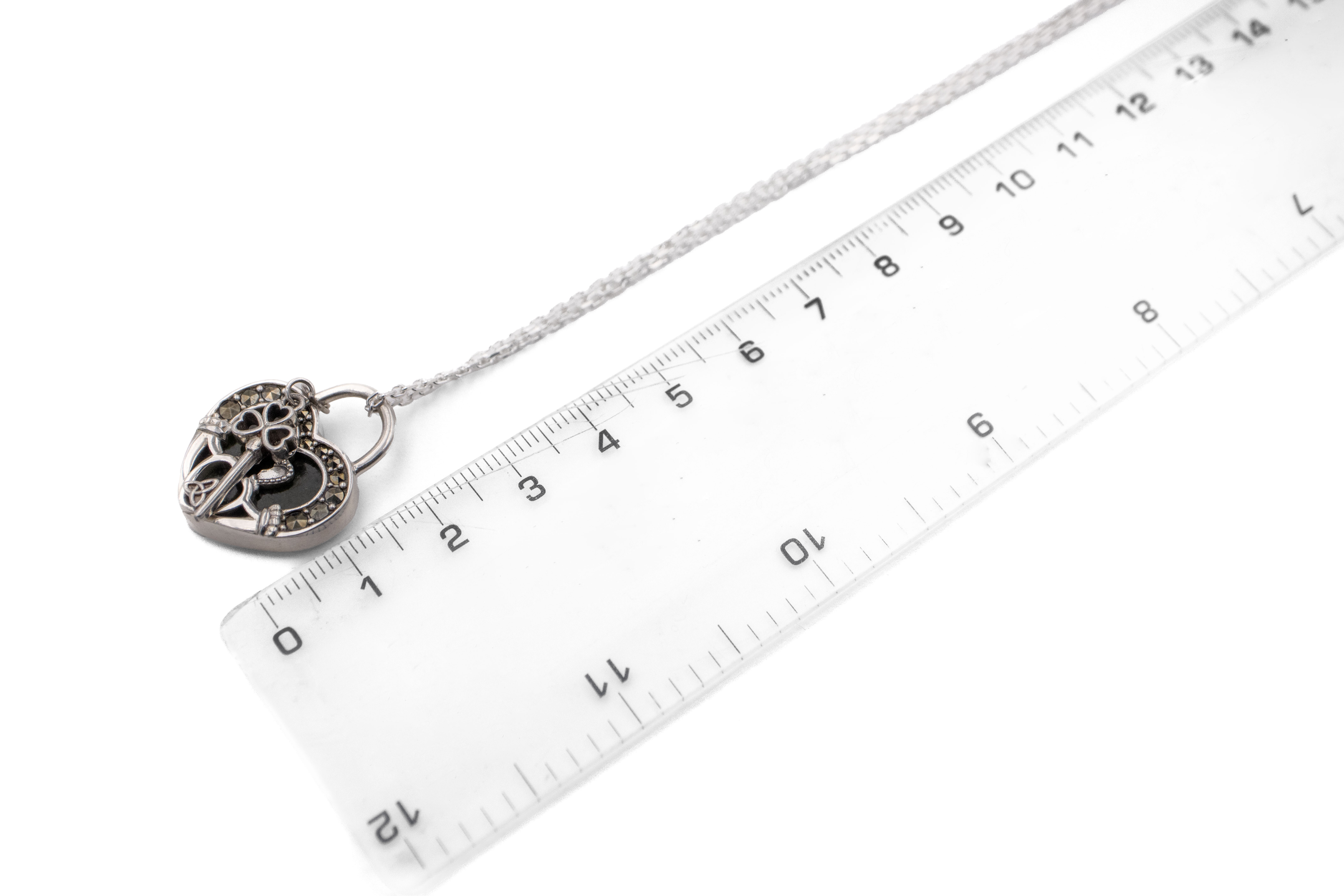 Womens Polished Sterling Silver Connemara Marble Necklace. Picture For Scale.