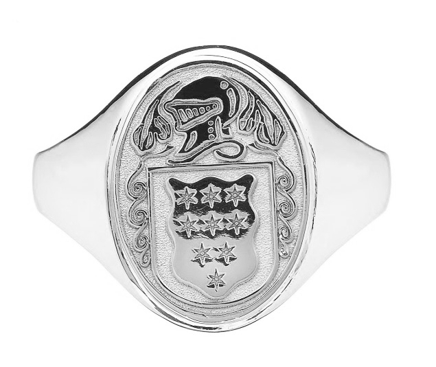 Coat of Arms Ring with Helm and Mantle