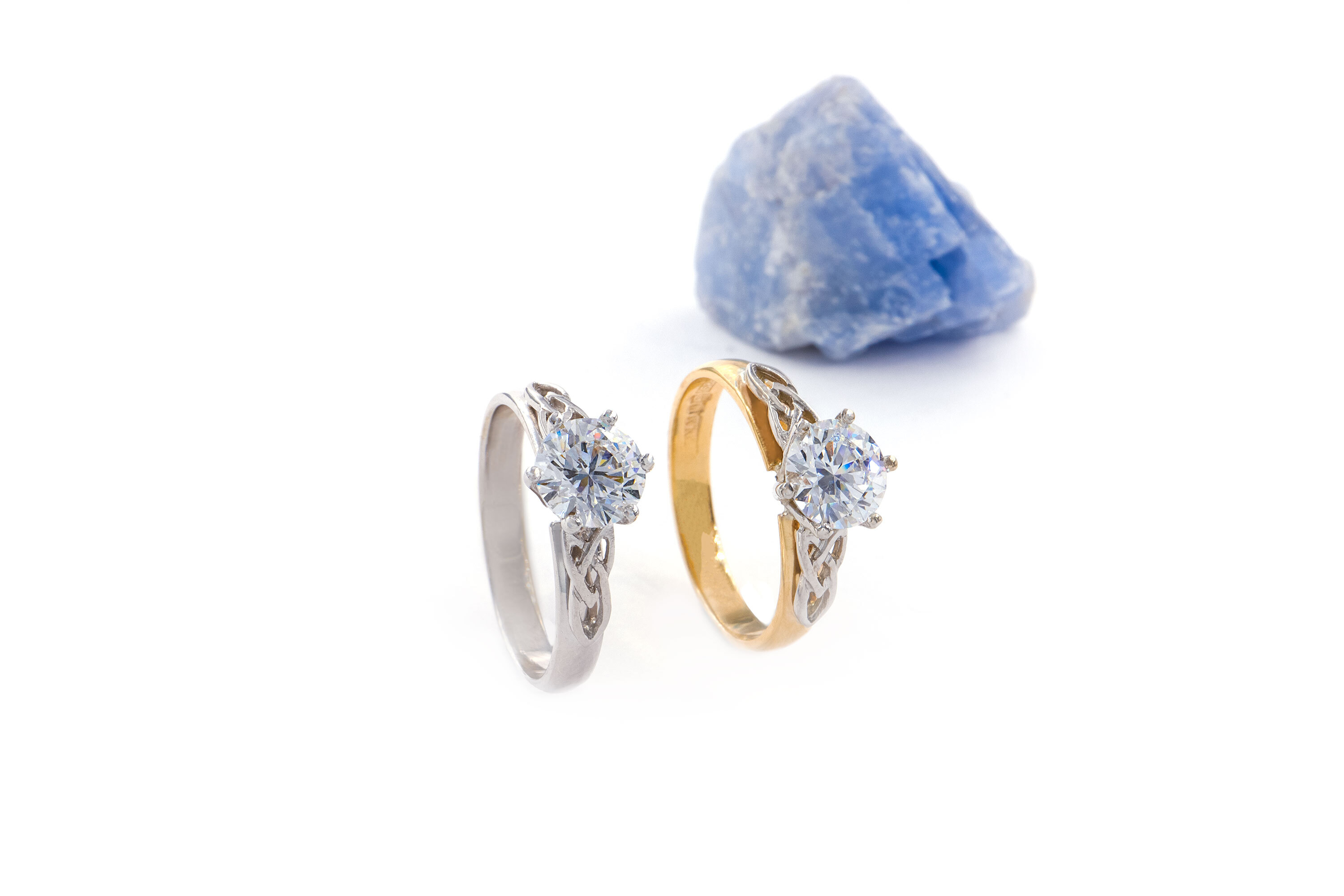 Irish Yellow Gold & White Gold Trinity Knot Ring With a Polished Finish For Women