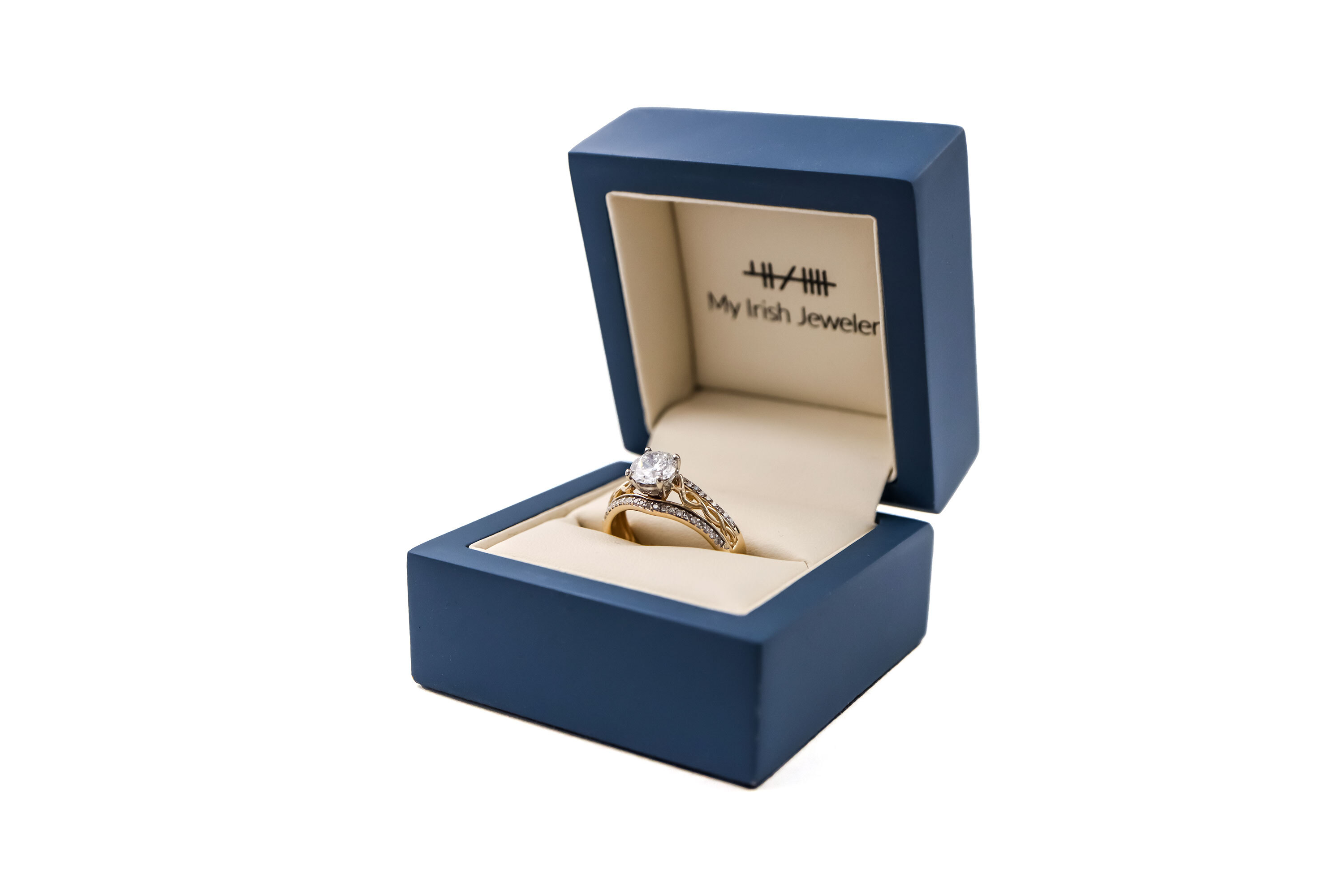 Womens Polished 14K Yellow Gold Celtic Knot 1.00ct Lab Grown Diamond Engagement Ring