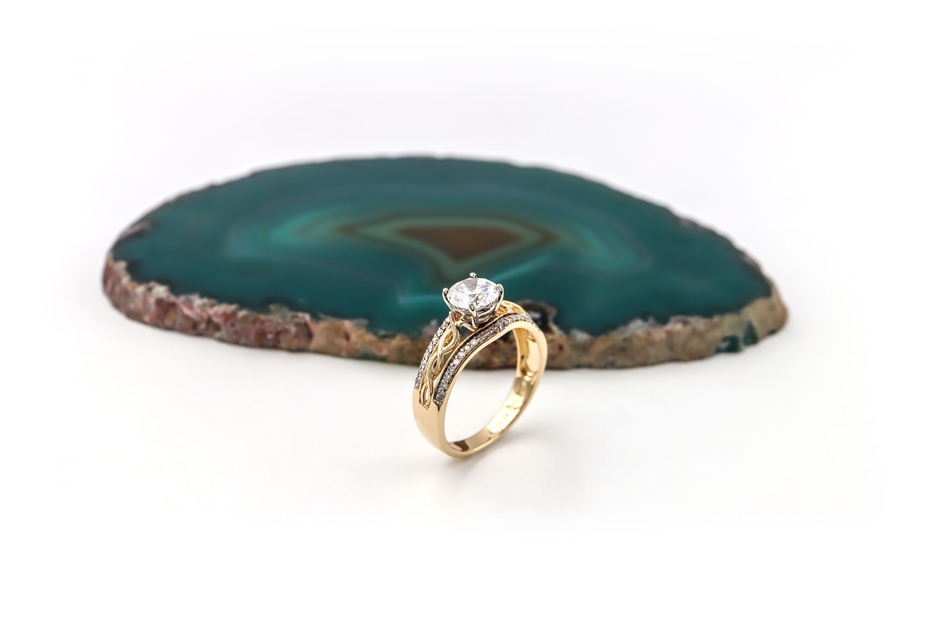 Womens Polished Yellow Gold Celtic Knot 1.00ct Lab Grown Diamond Engagement Ring