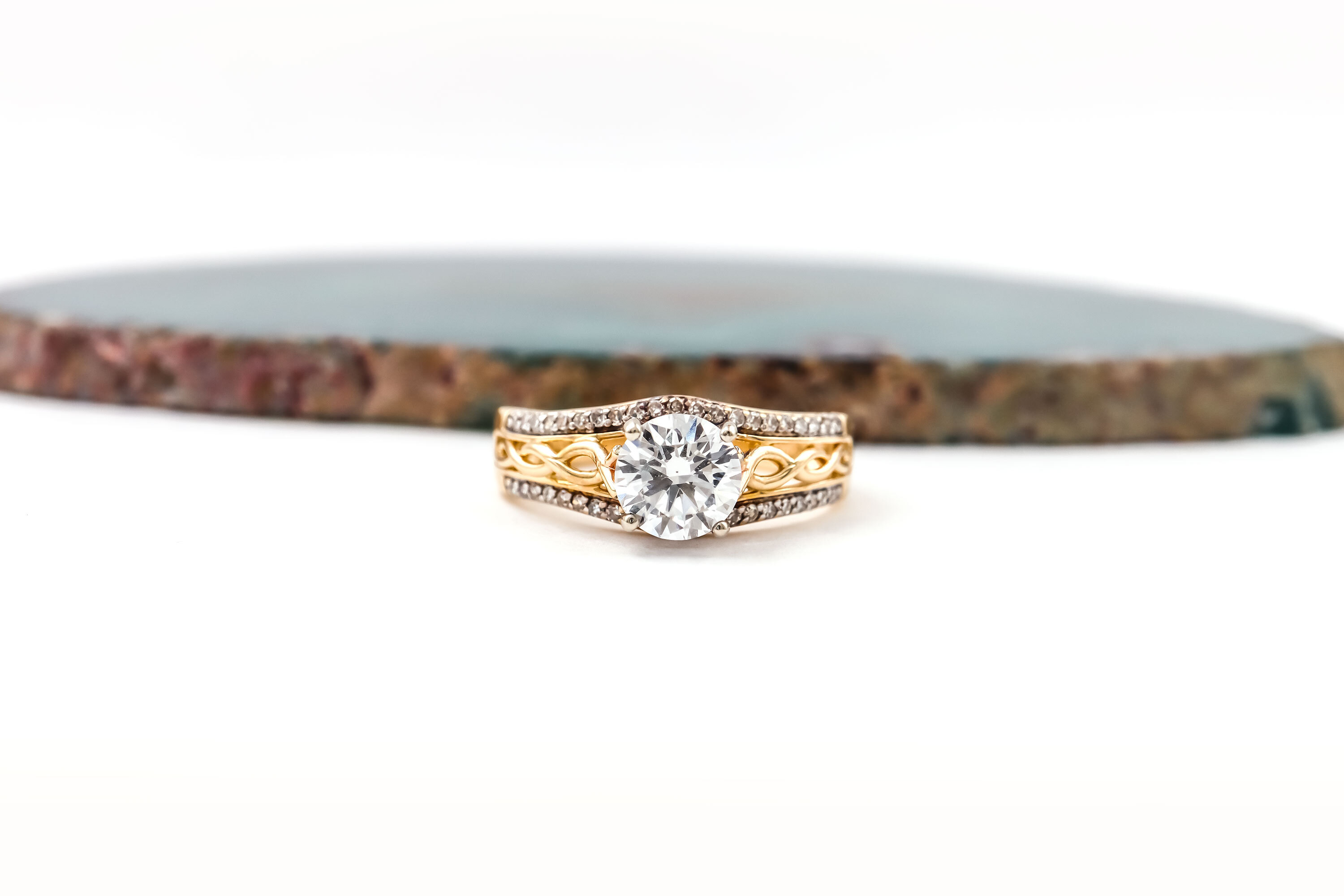 Striking Yellow Gold Celtic Knot 1.00ct Lab Grown Diamond Engagement Ring For Women With a Polished Finish