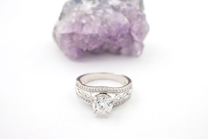 Irish 14K White Gold Celtic Knot 1.00ct Lab Grown Diamond Engagement Ring For Women