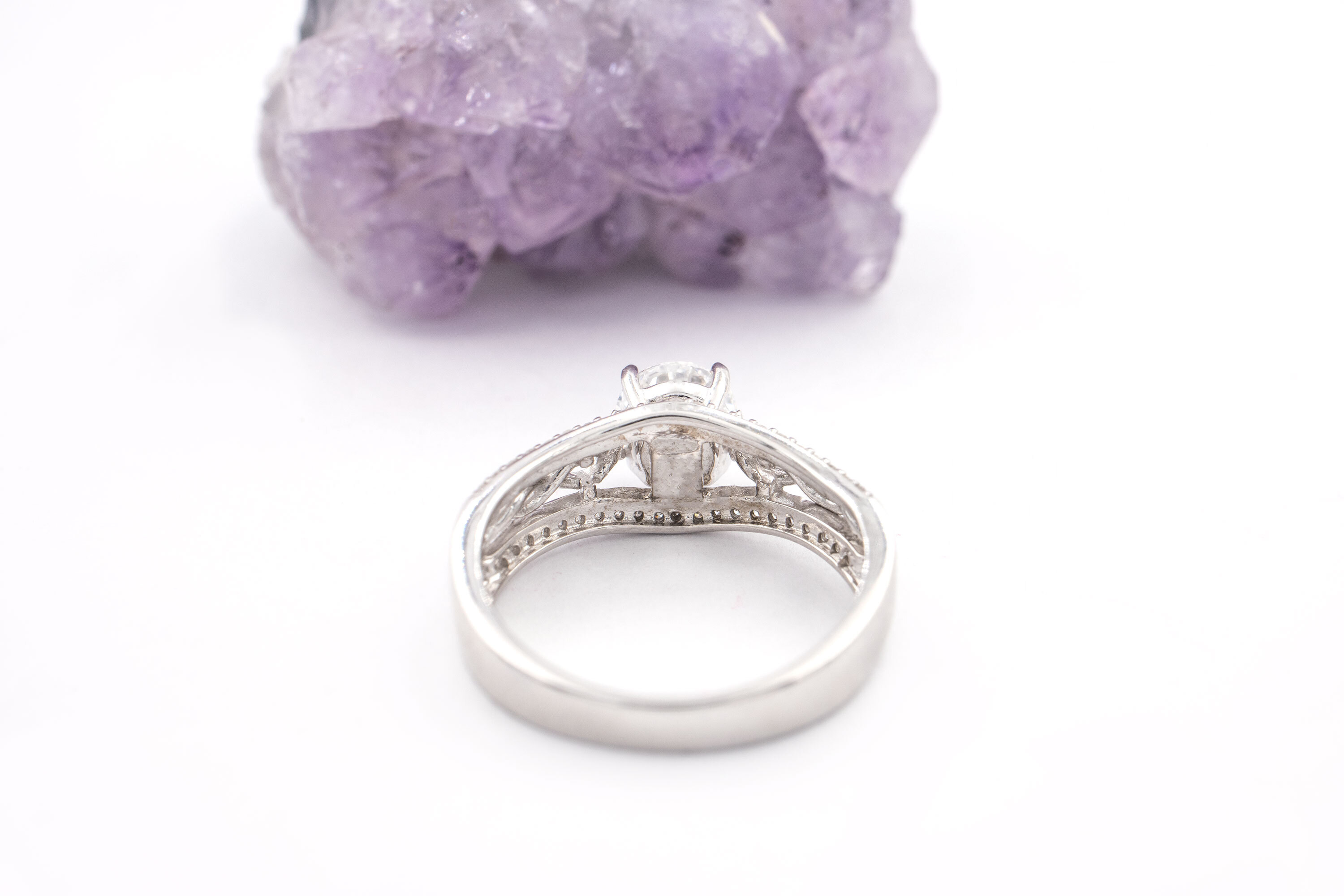Womens Celtic Knot 1.00ct Lab Grown Diamond Engagement Ring in Real White Gold