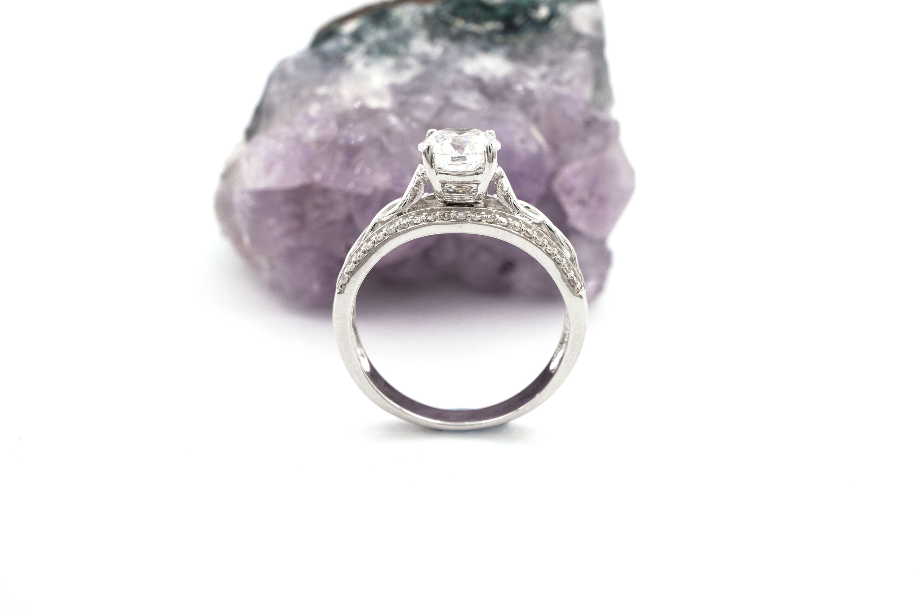 Irish 14K White Gold Celtic Knot 1.00ct Lab Grown Diamond Ring For Women