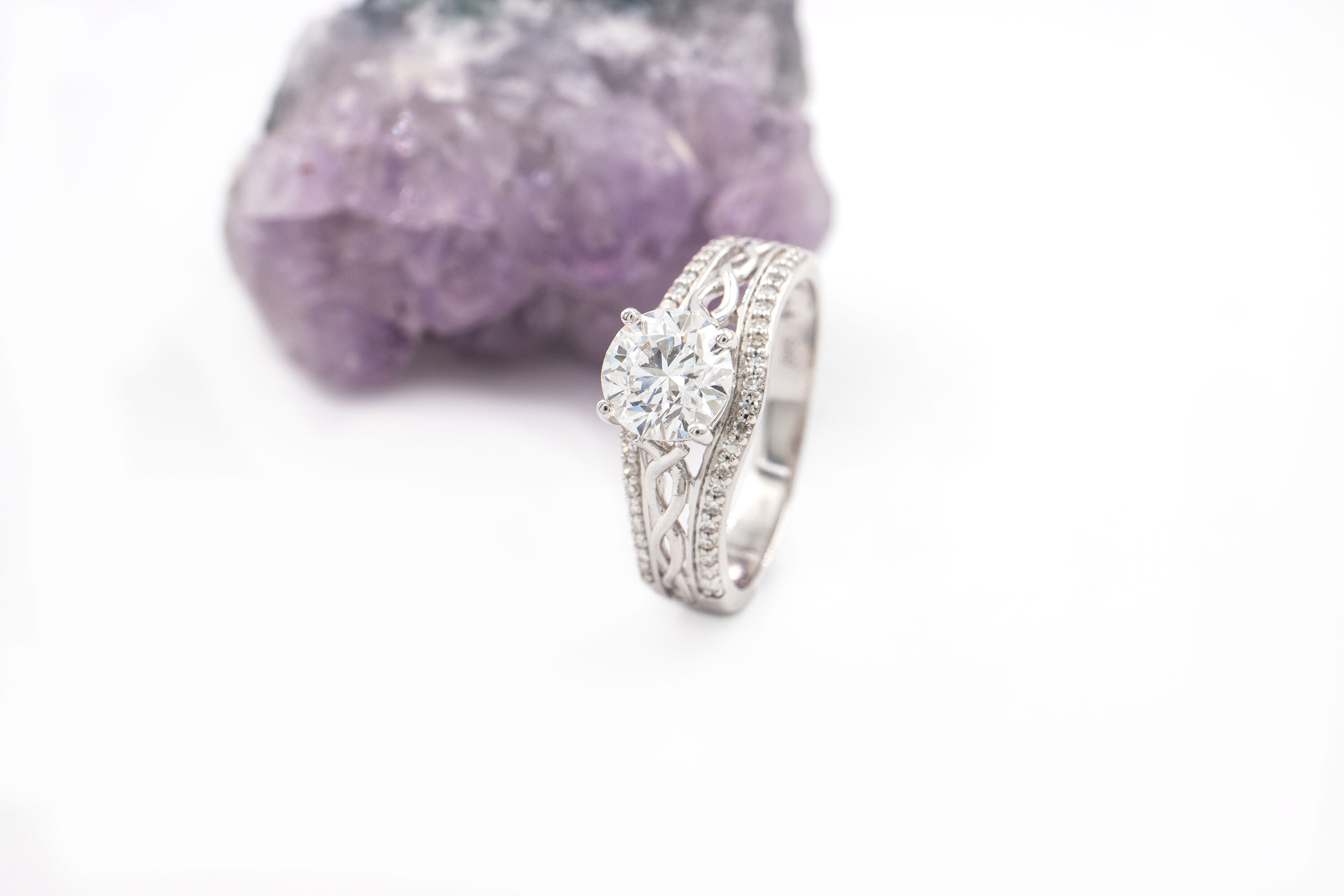 Gorgeous White Gold Celtic Knot Ring For Women