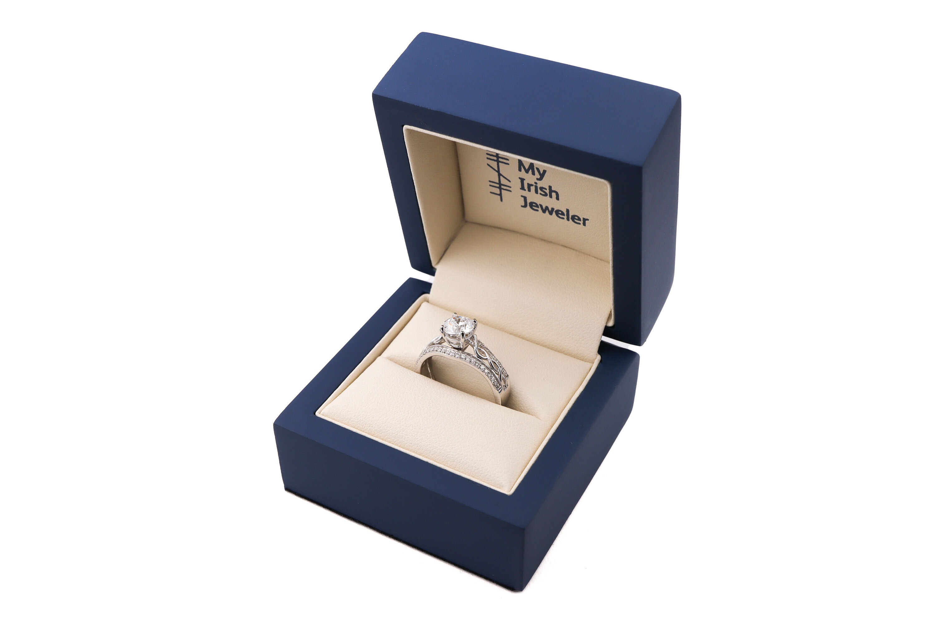 Real White Gold Celtic Knot Ring For Women