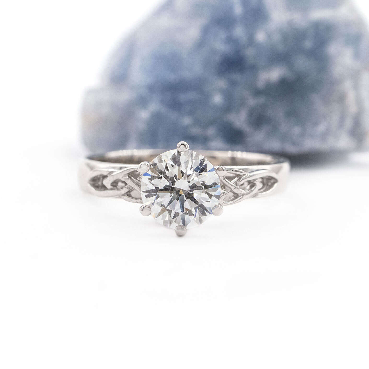 Irish White Gold Trinity Knot Engagement Ring For Women