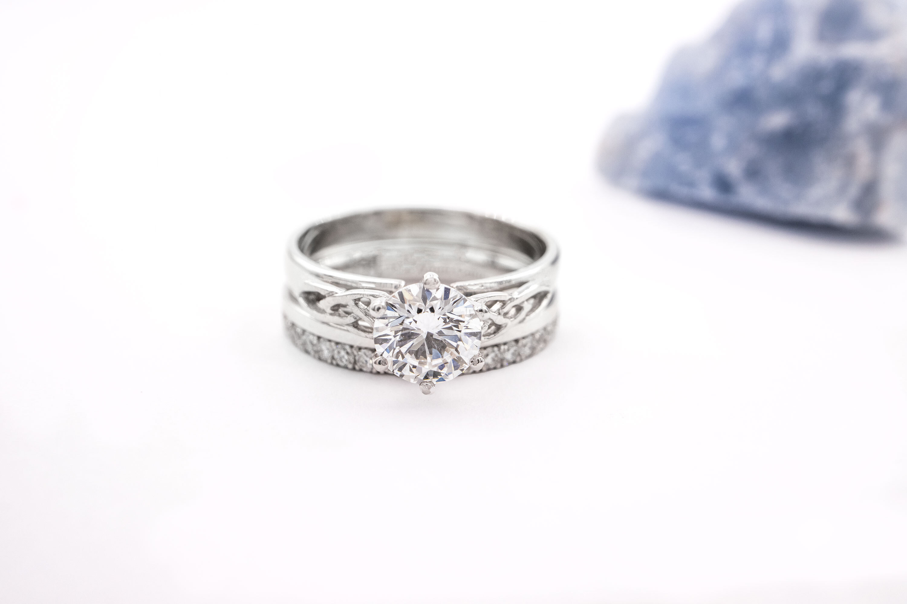 Womens Trinity Knot 1.00ct Lab Grown Diamond Ring in Real 14K White Gold