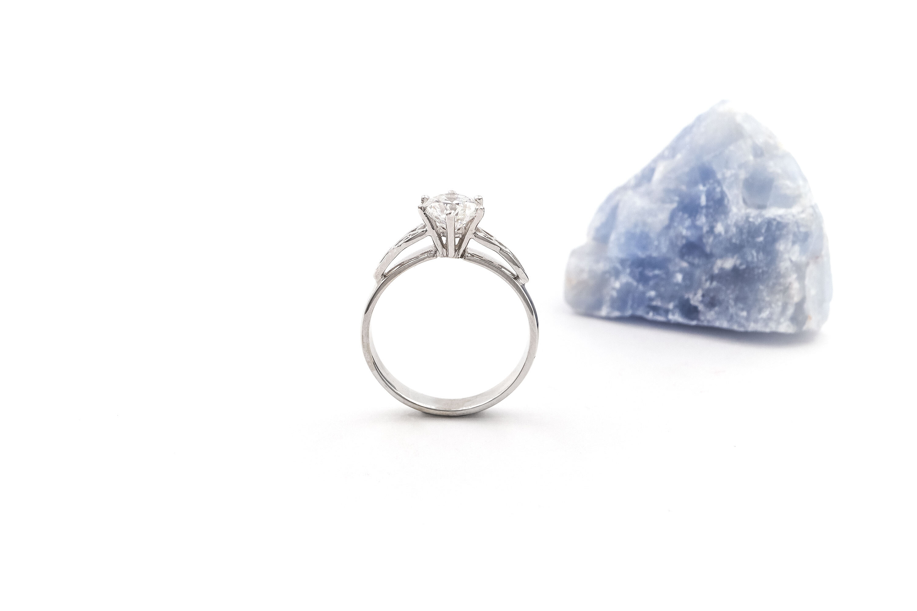 Womens White Gold Trinity Knot Engagement Ring