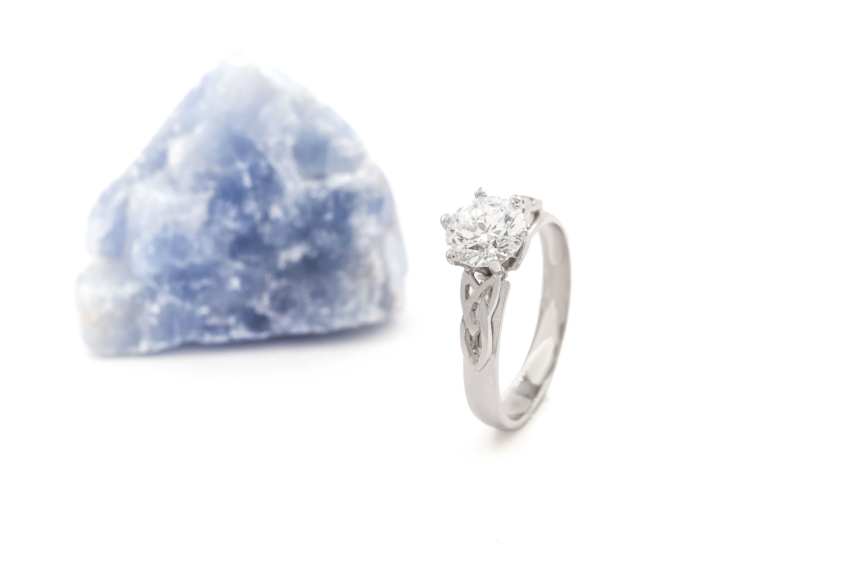 Authentic White Gold Trinity Knot Ring For Women