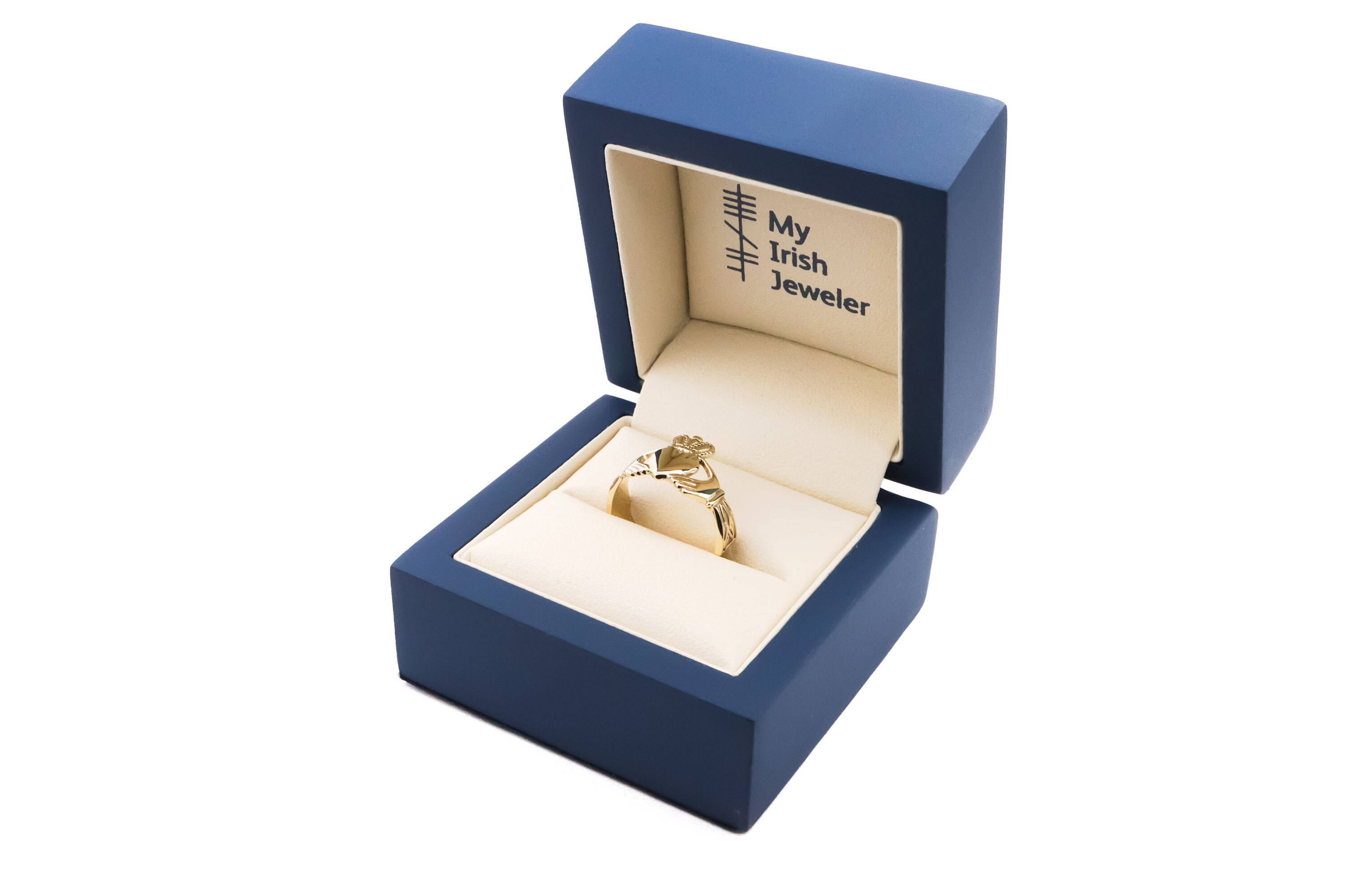 Womens Irish 14K Yellow Gold Claddagh Ring