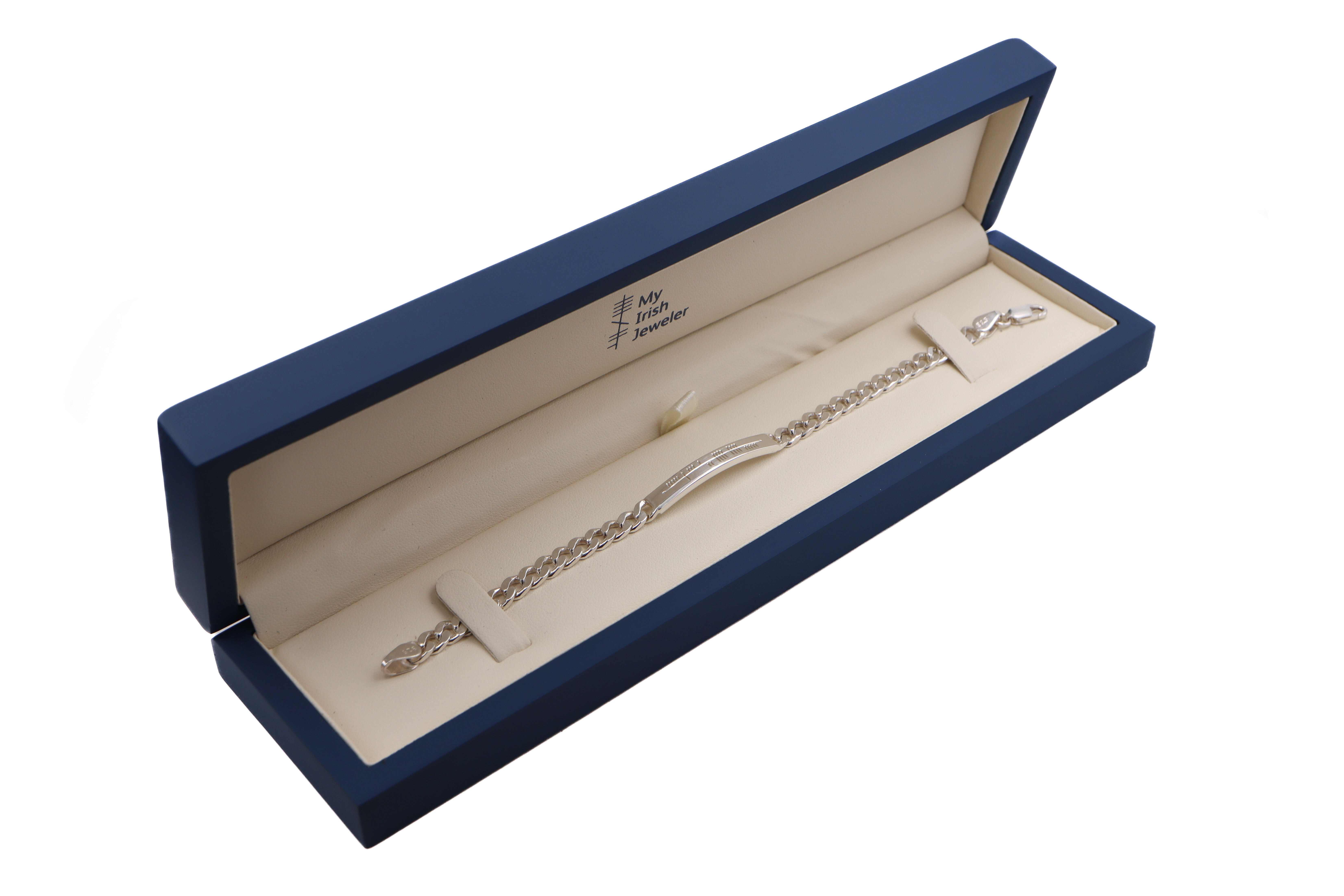 Womens Ogham & Gaelic Bracelet in Sterling Silver. In Luxury Packaging.
