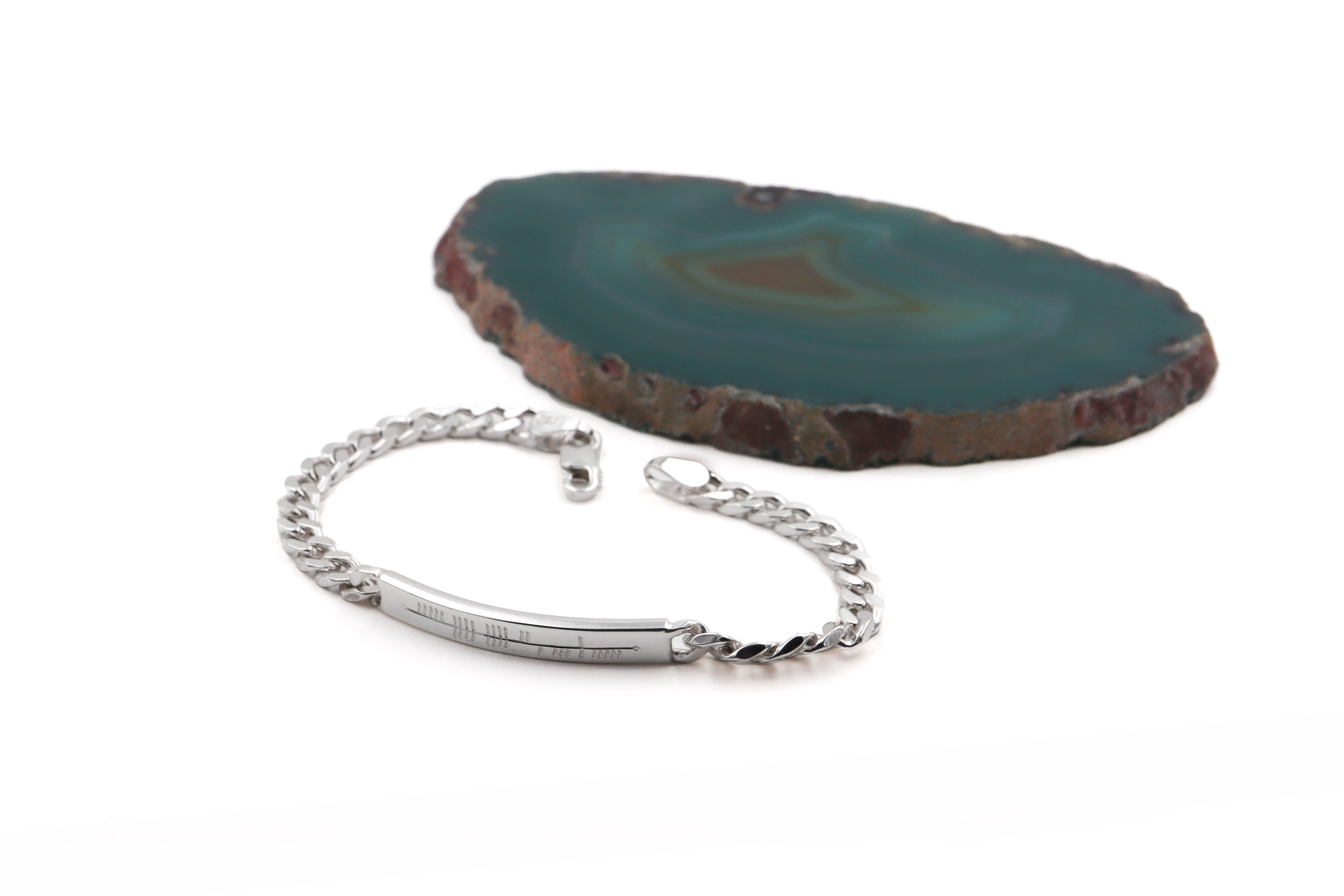 Womens Ogham & Gaelic Bracelet in Sterling Silver