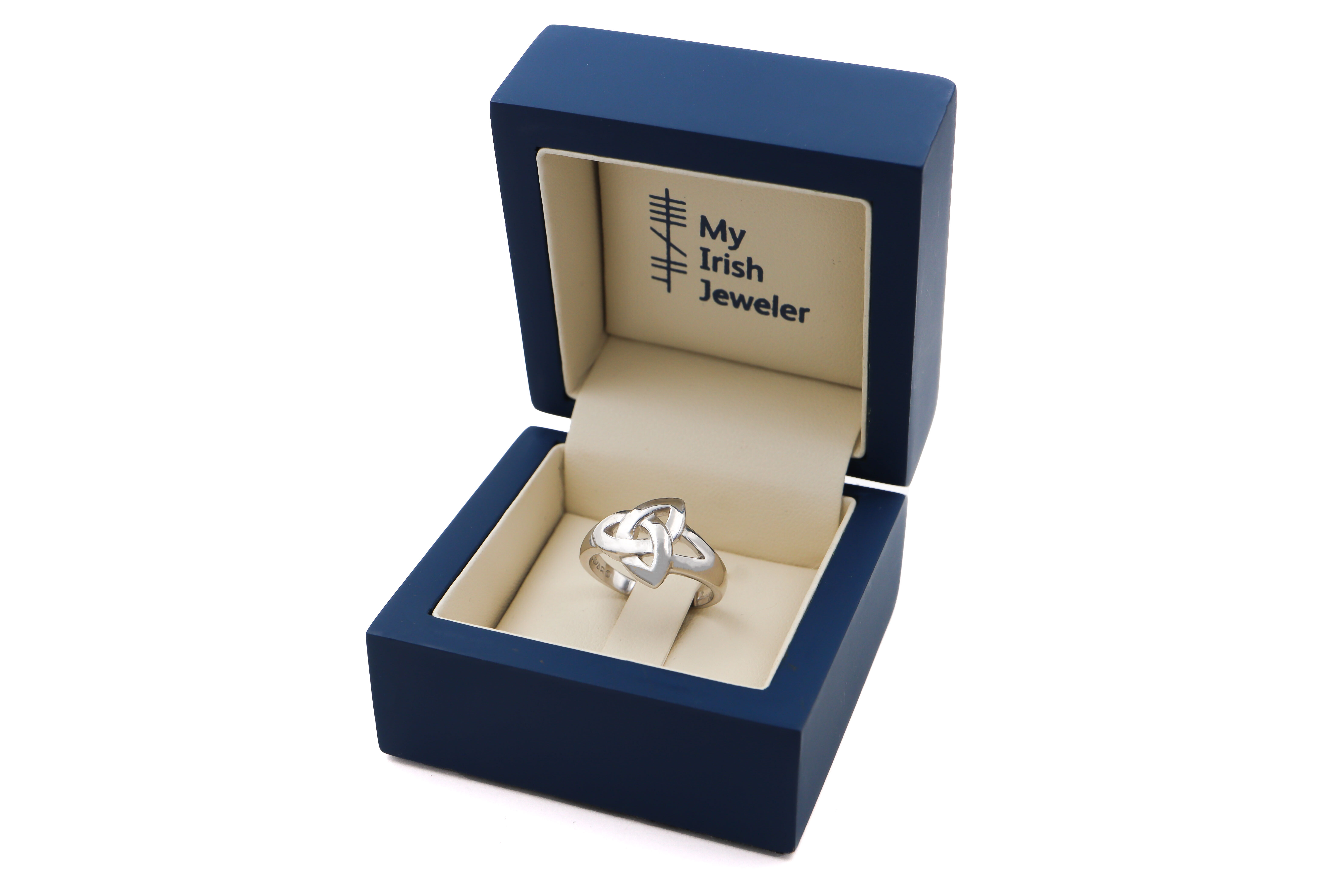 Ladies Silver Trinity Knot Ring Sku 1672 box
