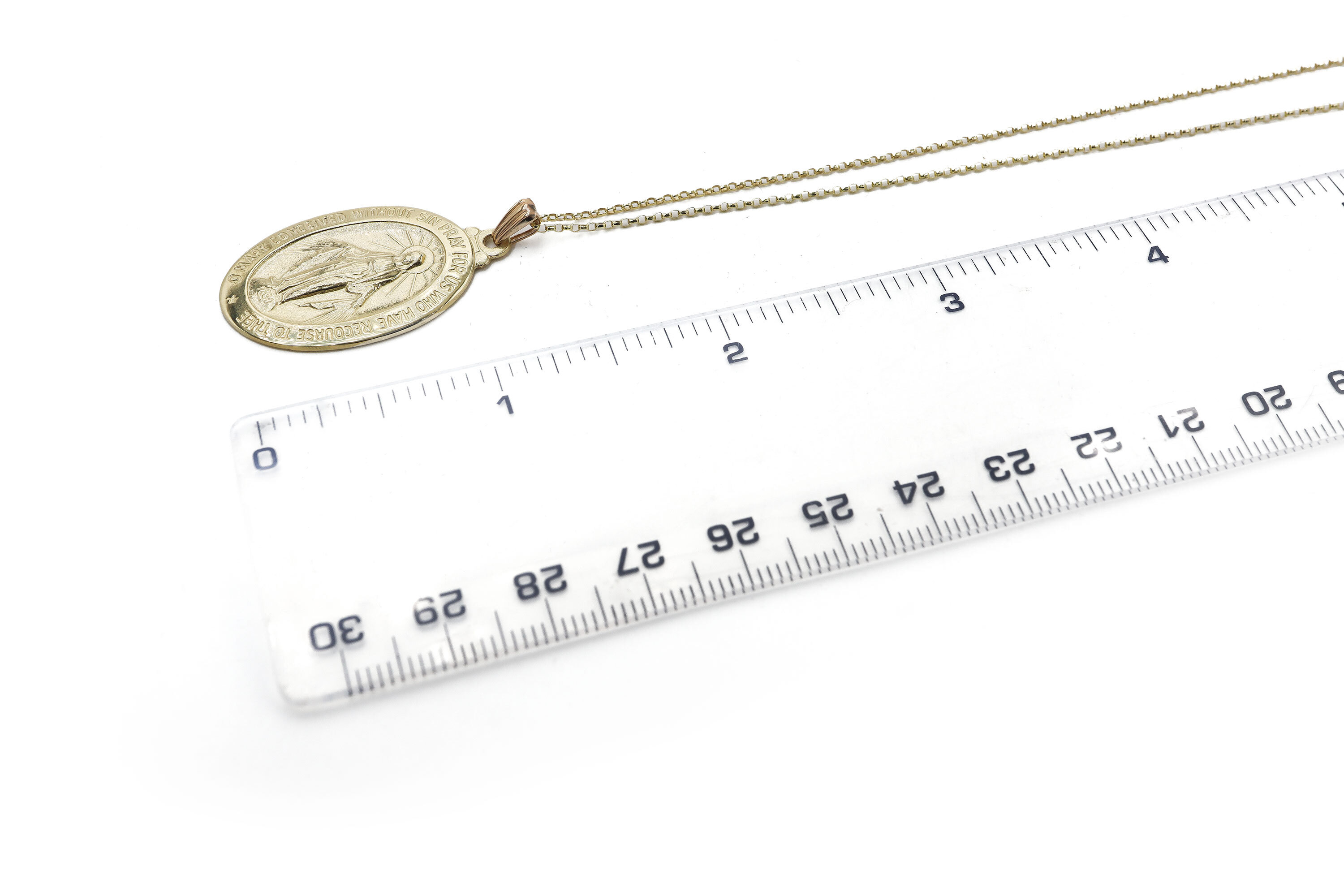 Large Striking 9K Yellow Gold Medals and Medallions Necklace