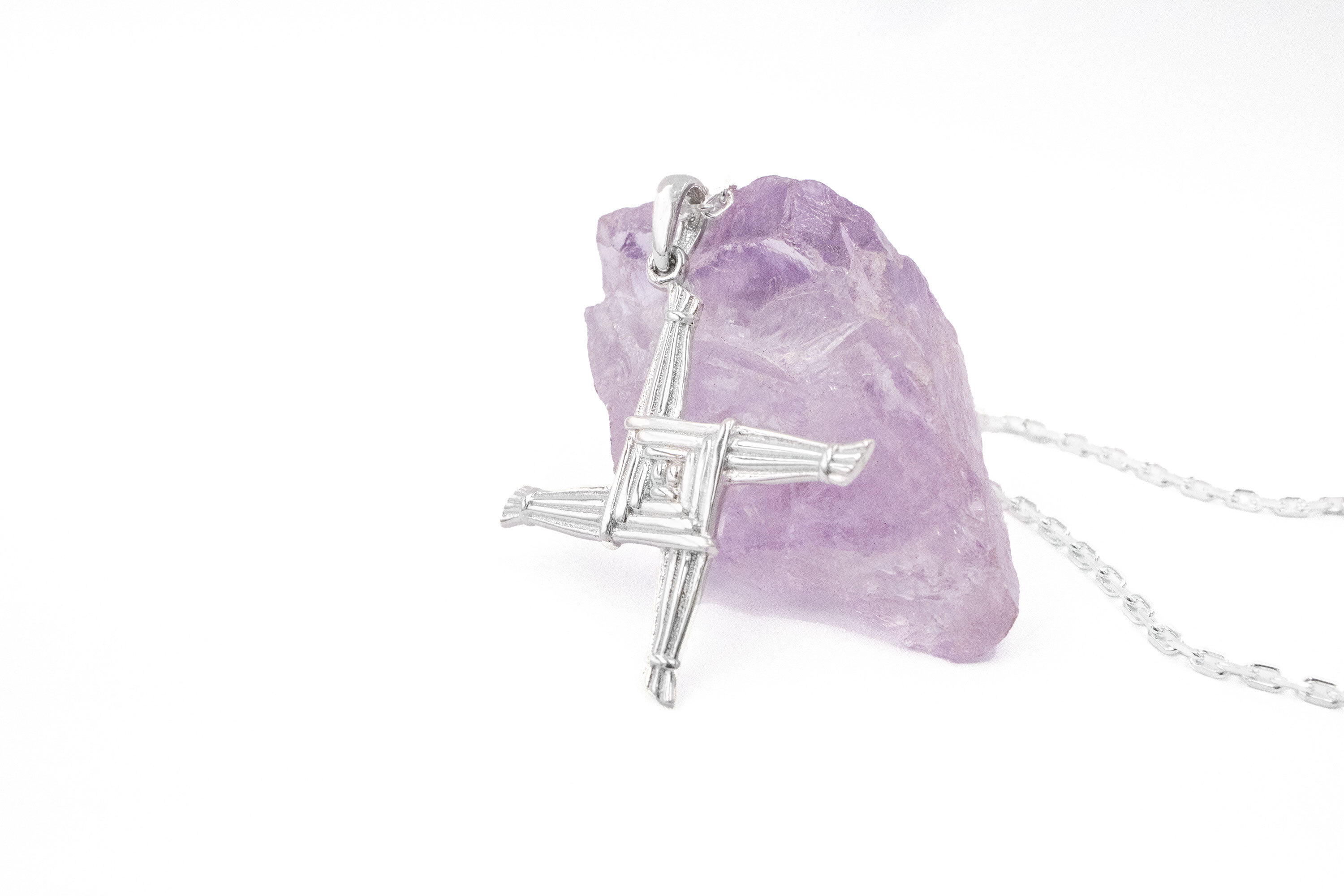 Large Authentic Sterling Silver St Brigids Cross Necklace