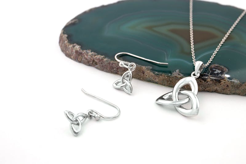 Irish Sterling Silver Trinity Knot Earrings For Women