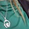 Large Gorgeous Sterling Silver Claddagh Necklace - Model Photo