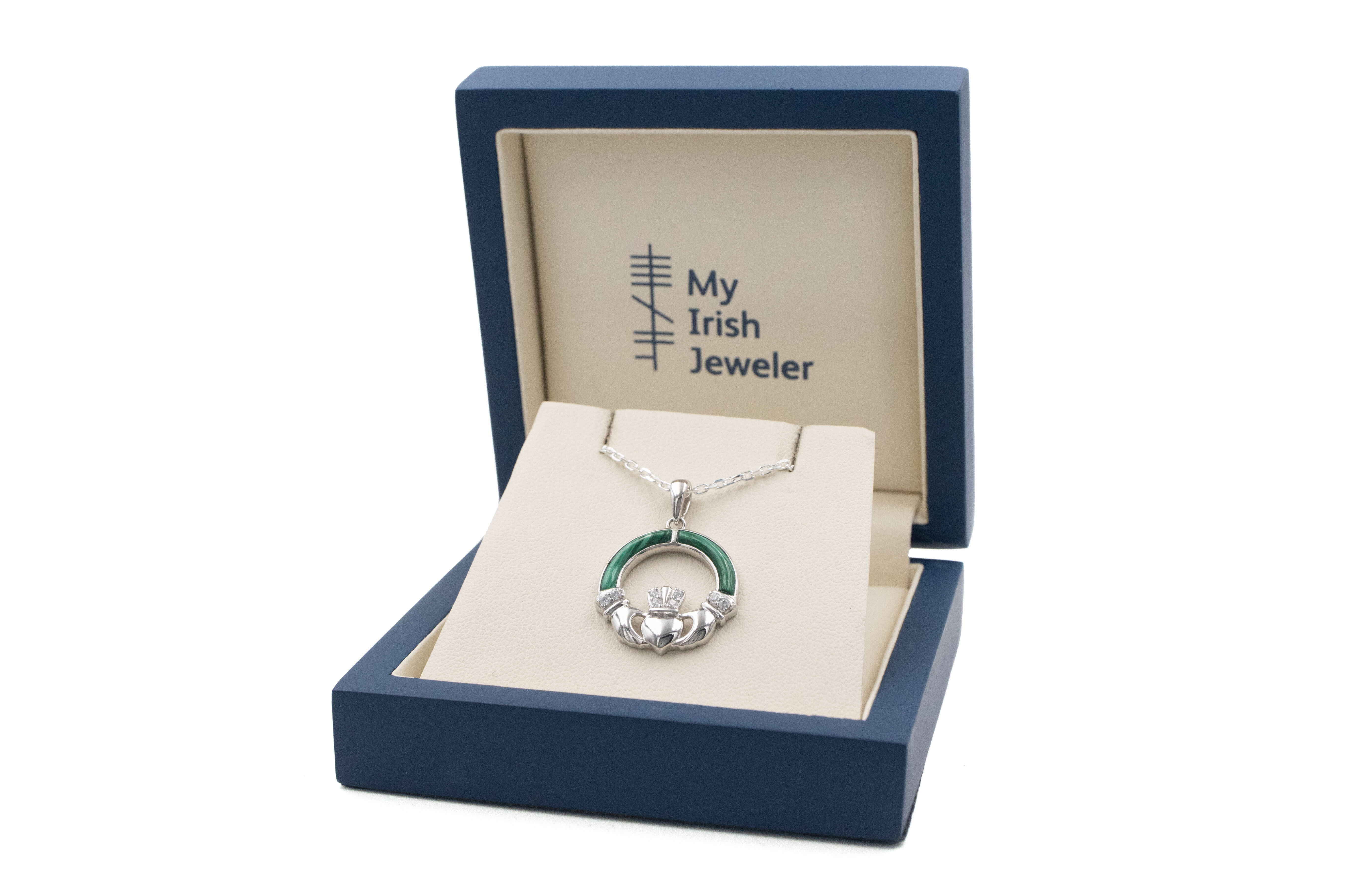 Gorgeous Sterling Silver Claddagh Necklace For Women With a Polished Finish. In Luxury Packaging.