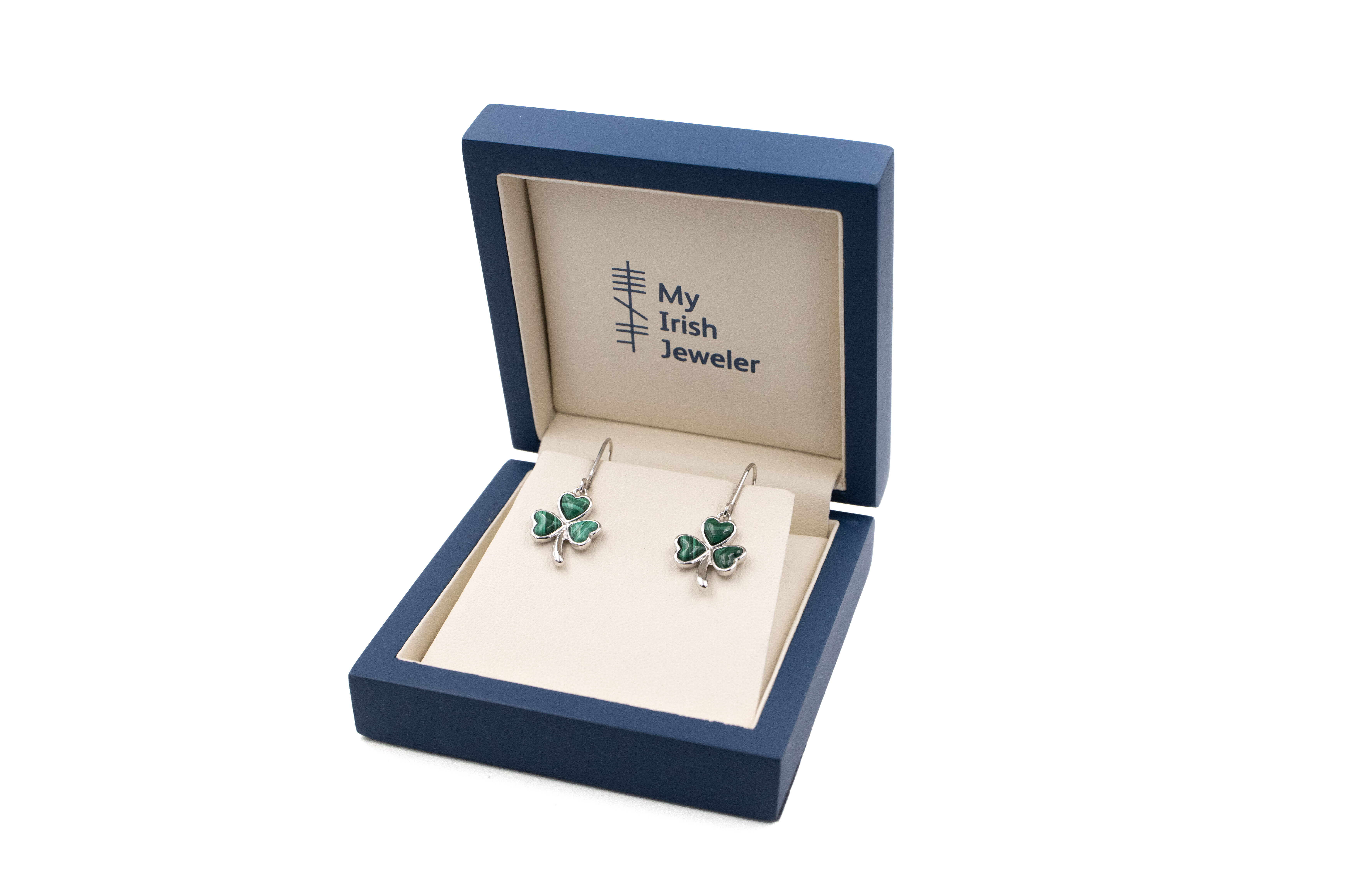 Authentic Sterling Silver Shamrock Earrings For Women With a Polished Finish. In Luxury Packaging.