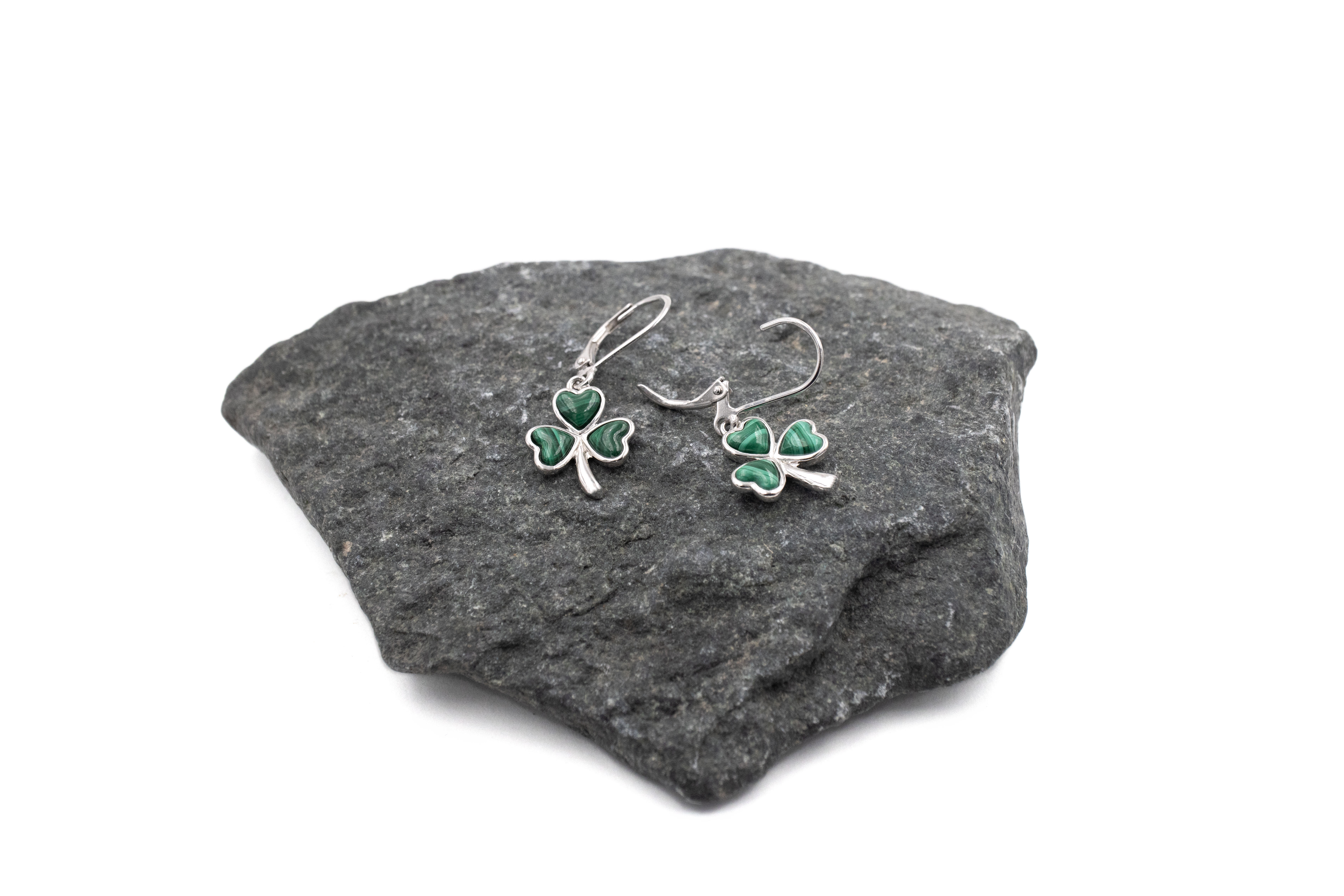 Womens Real Polished Sterling Silver Shamrock Gift Set