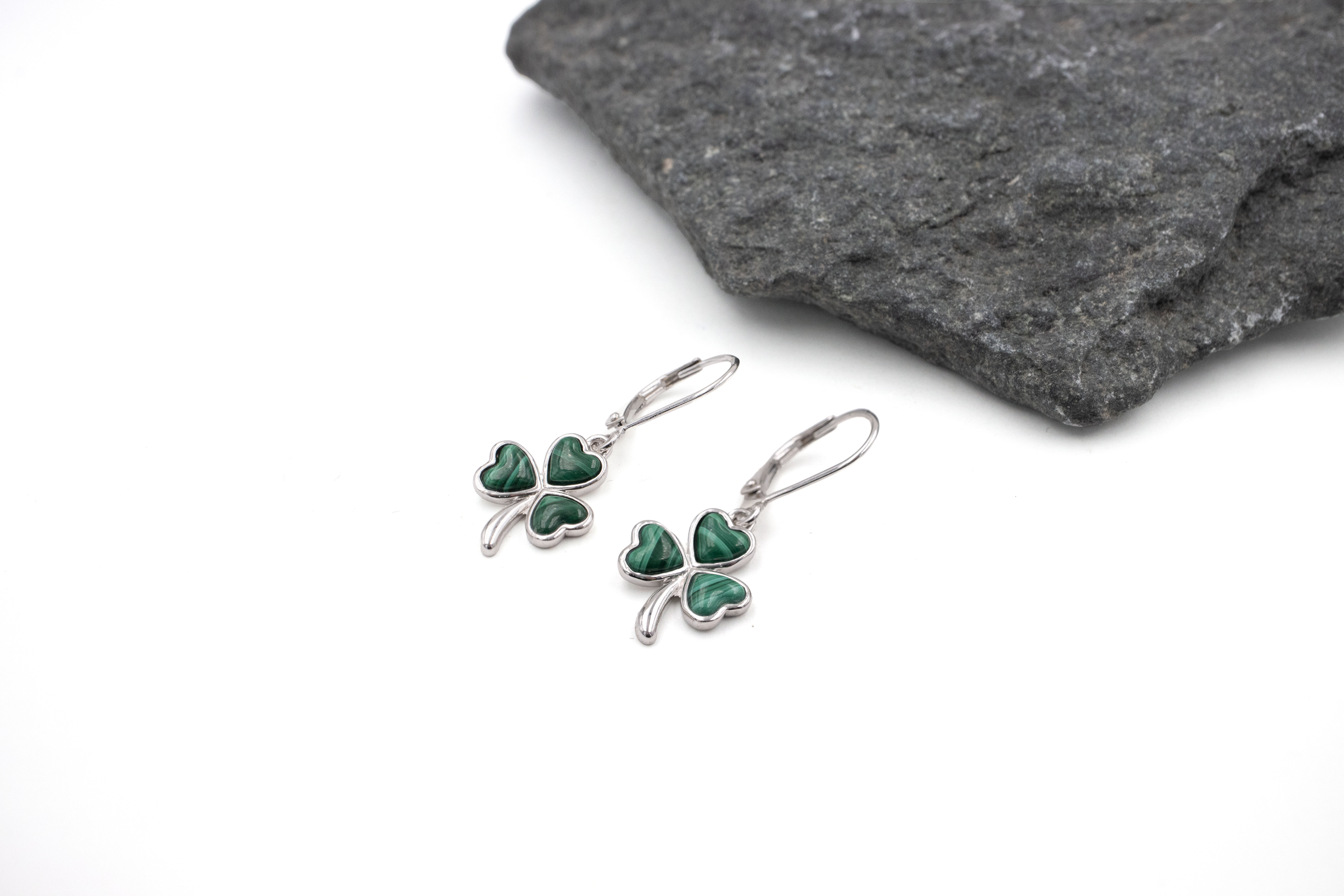 Real Sterling Silver Shamrock Gift Set For Women With a Polished Finish