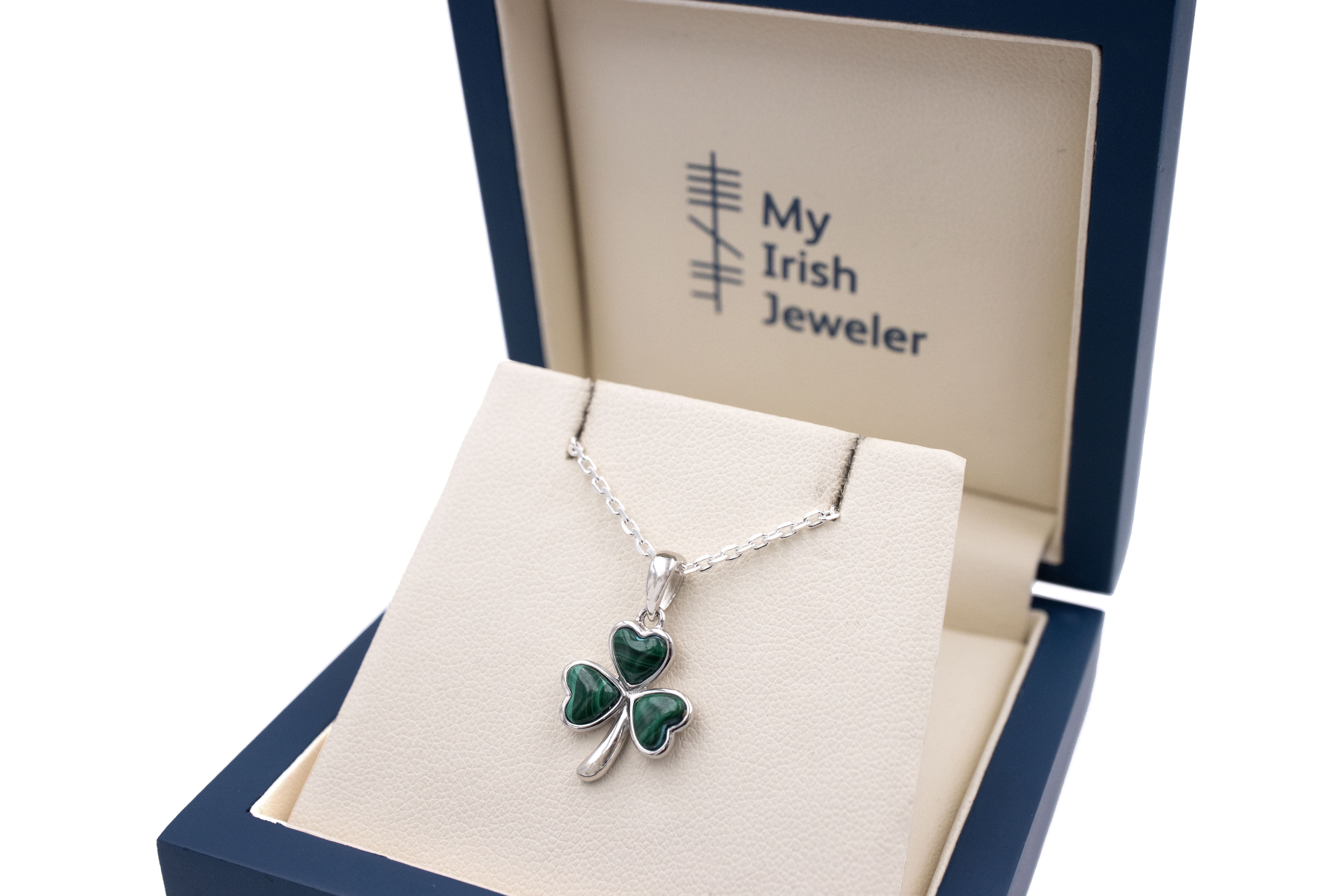 Genuine Sterling Silver Shamrock Necklace With a Polished Finish For Women