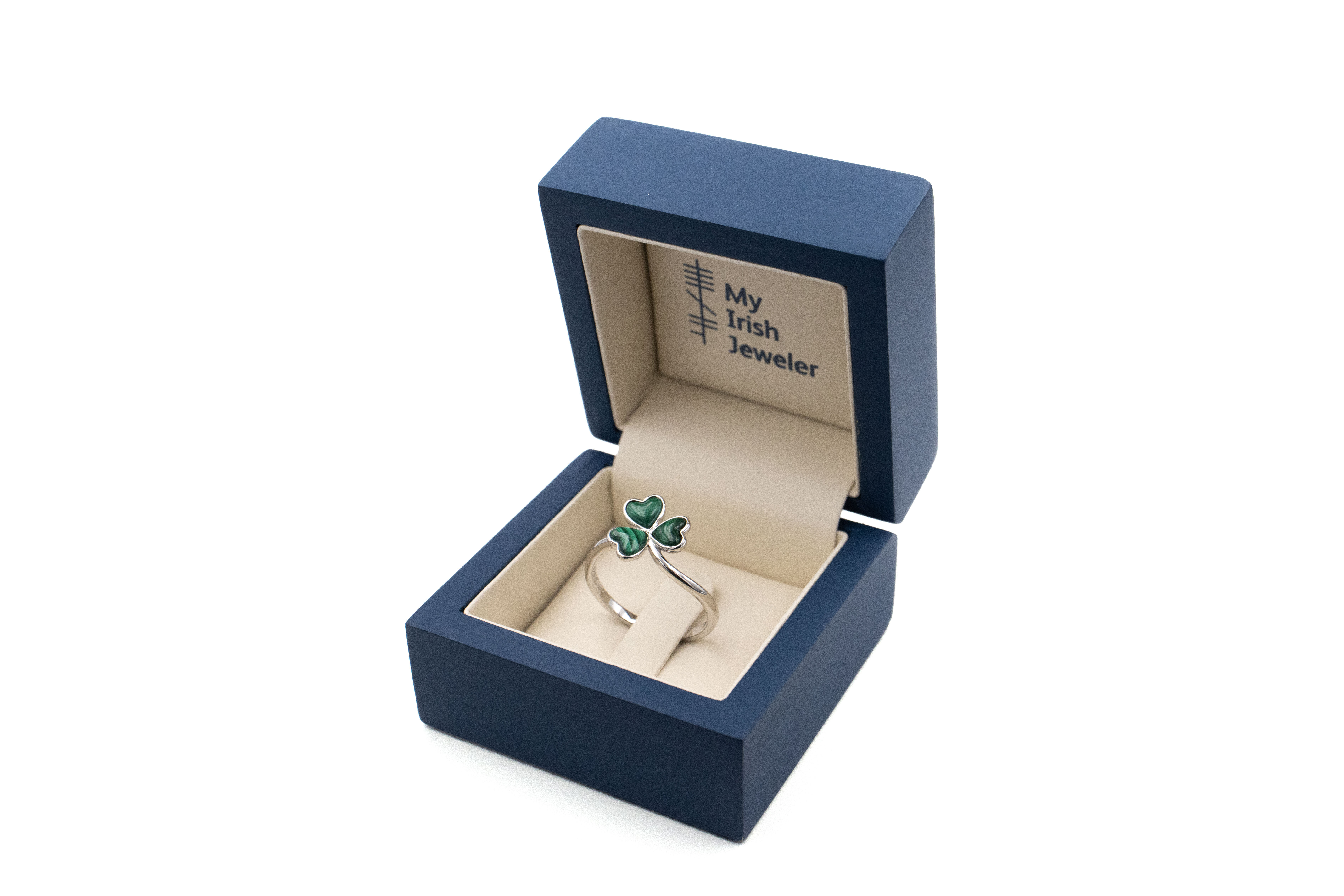 Striking Sterling Silver Shamrock Ring For Women With a Polished Finish. In Luxury Packaging.