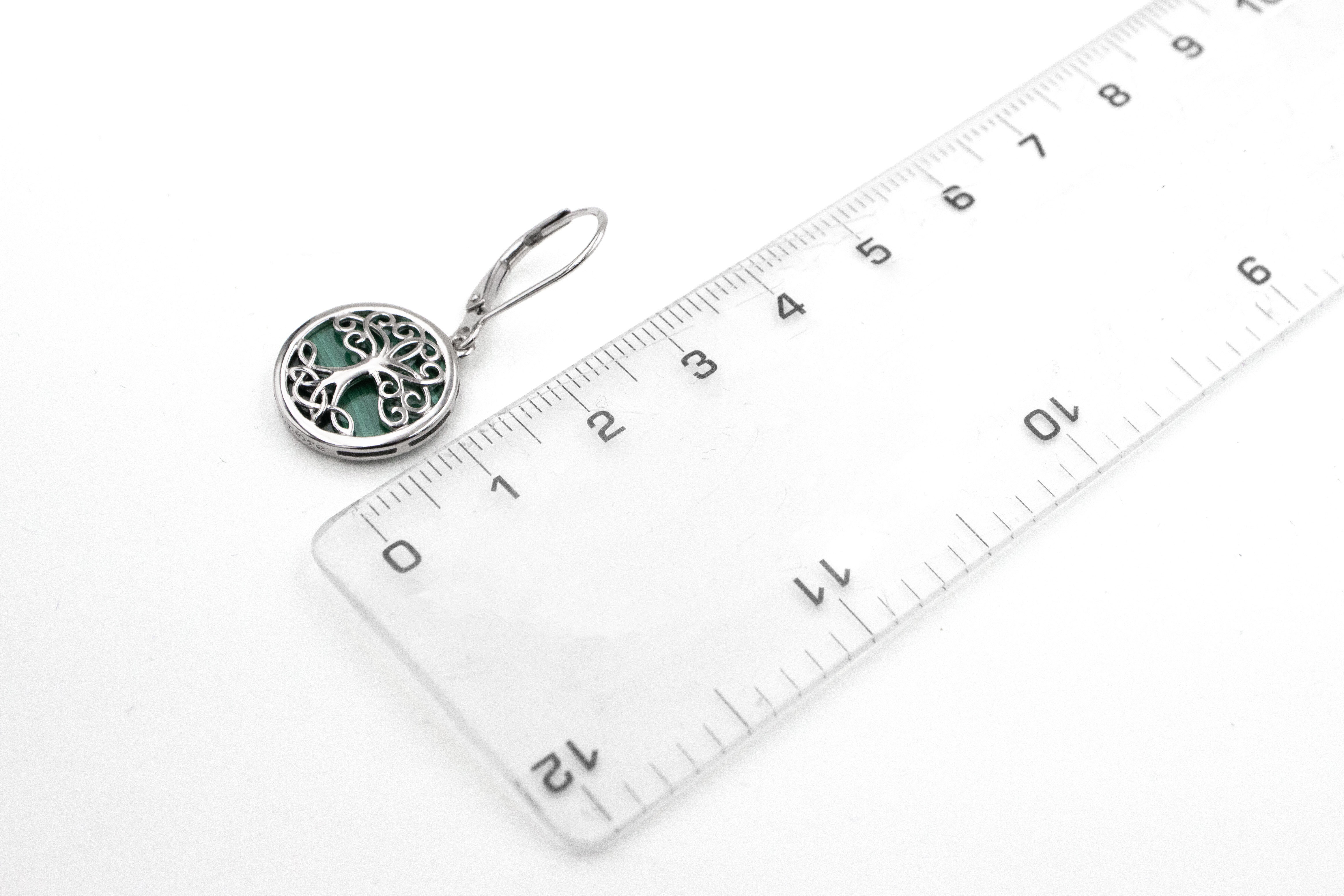 Womens Sterling Silver Tree of Life Earrings. Picture For Scale.