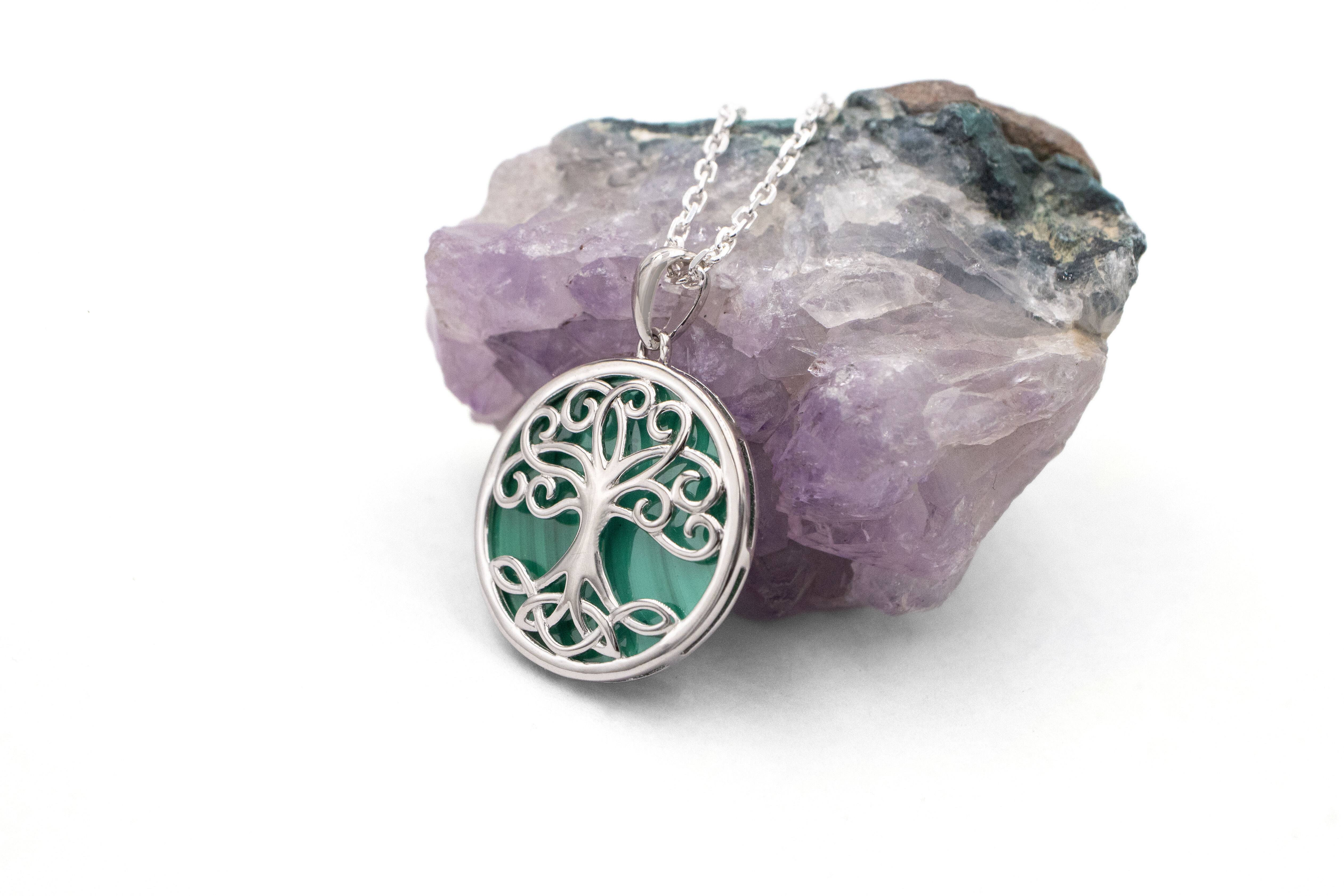 Real Sterling Silver Tree of Life Necklace With a Polished Finish For Women